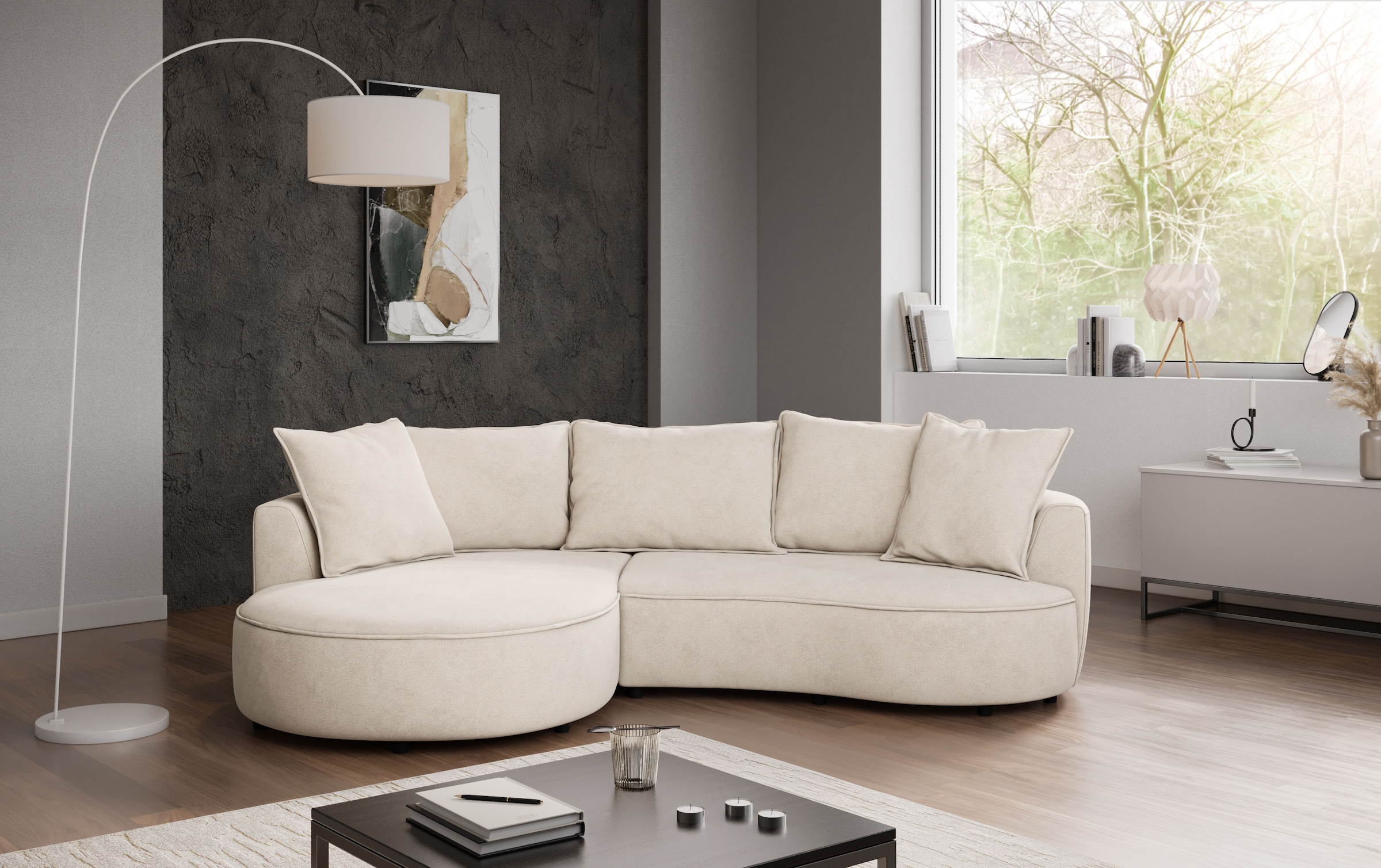 COTTA Ecksofa »Sana L-Form, Breite 260 cm« Loungesofa mit Wellenunterfederung