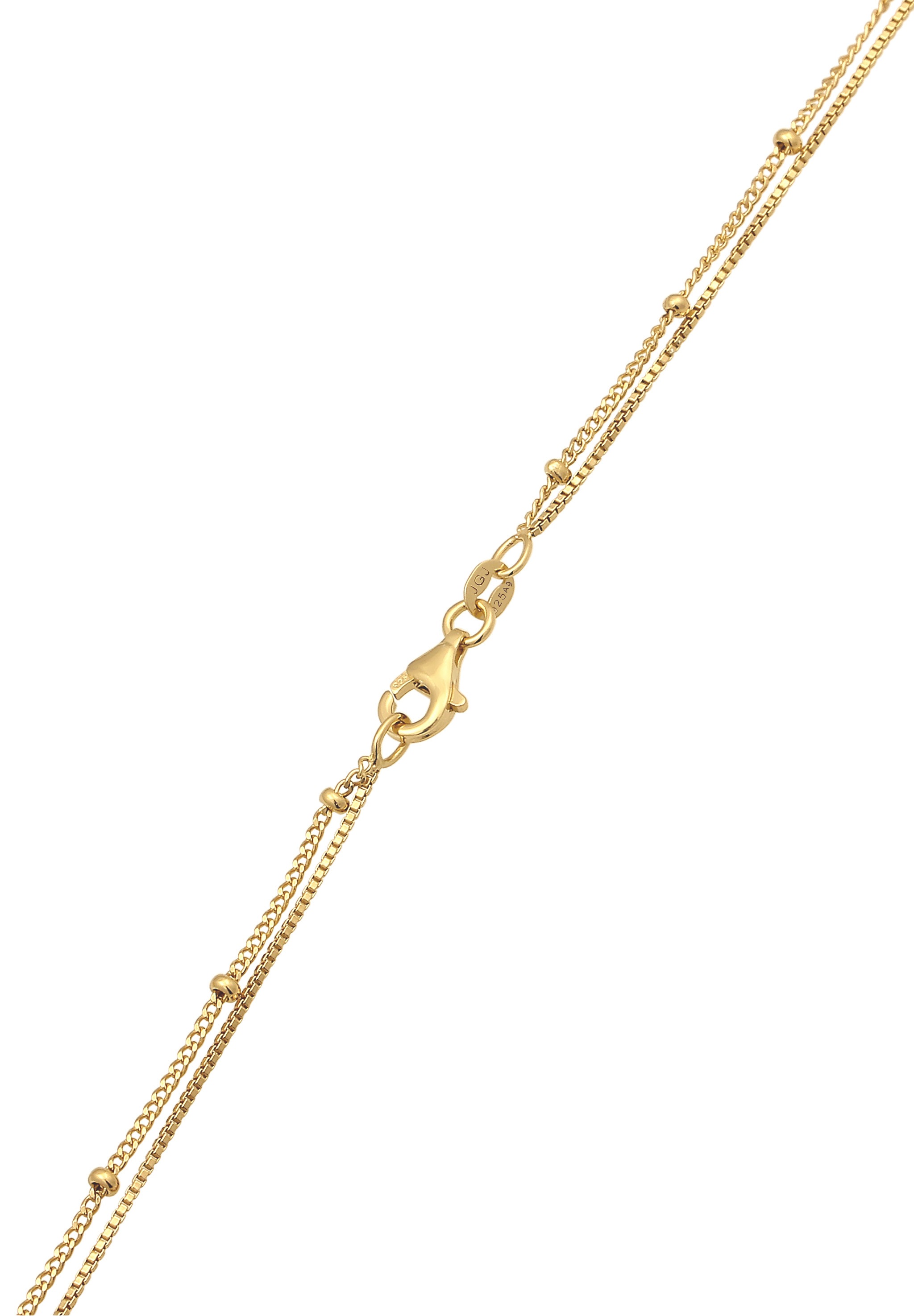 Elli Silberkette »Halskette Layer Plättchen Spirale 925 Sterling Silber vergoldet«