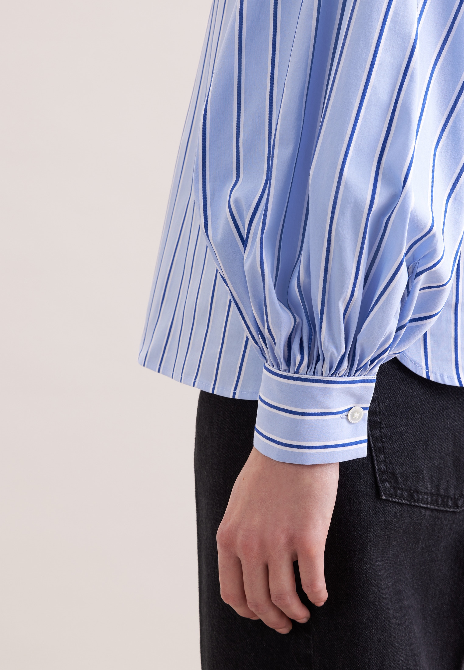 seidensticker Schluppenbluse 1/1 Binderkragen Gestreift