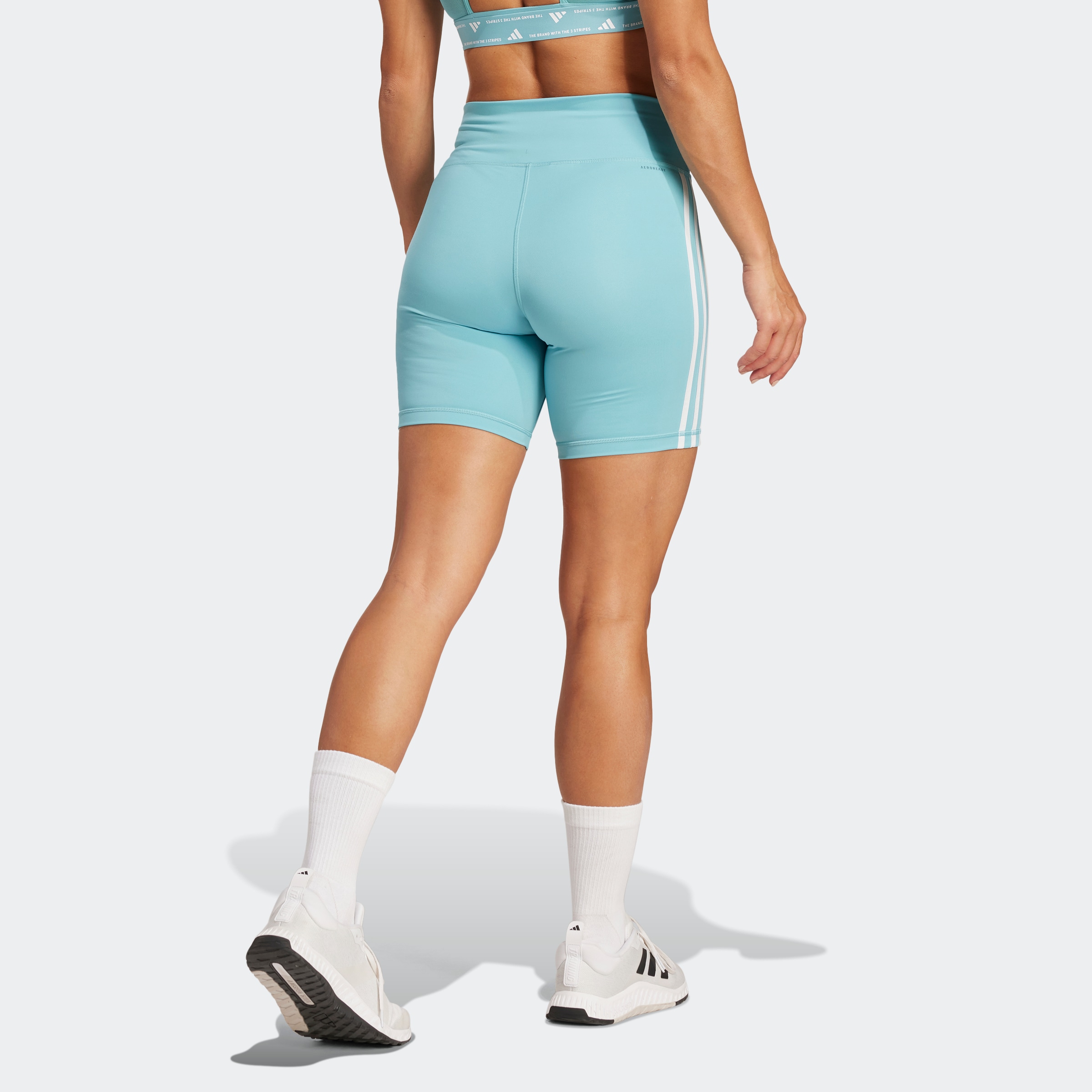 adidas Performance Shorts »TRAINING ESSENTIALS 3STREIFEN HIGHWAISTED KURZE«, (1 tlg.)