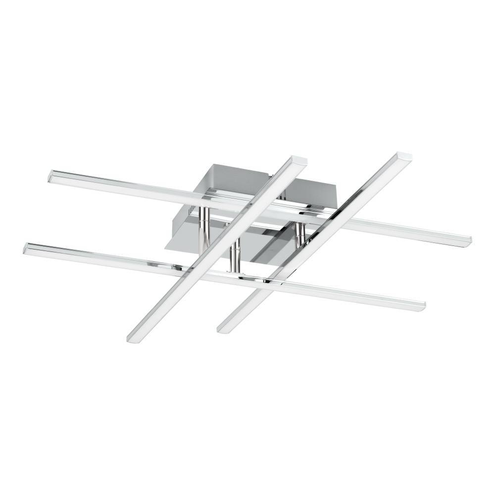 EGLO Deckenleuchte »LASANA 1 Deckenlampe, chrom, weiß, schlanke Bauform, Wohnzimmerlampe«, 1 flammig, Leuchtmittel LED-Board | LED fest integriert, Esszimmer, Küche, Schlafzimmer, modern, minimalistisch, 50x50x9,5cm