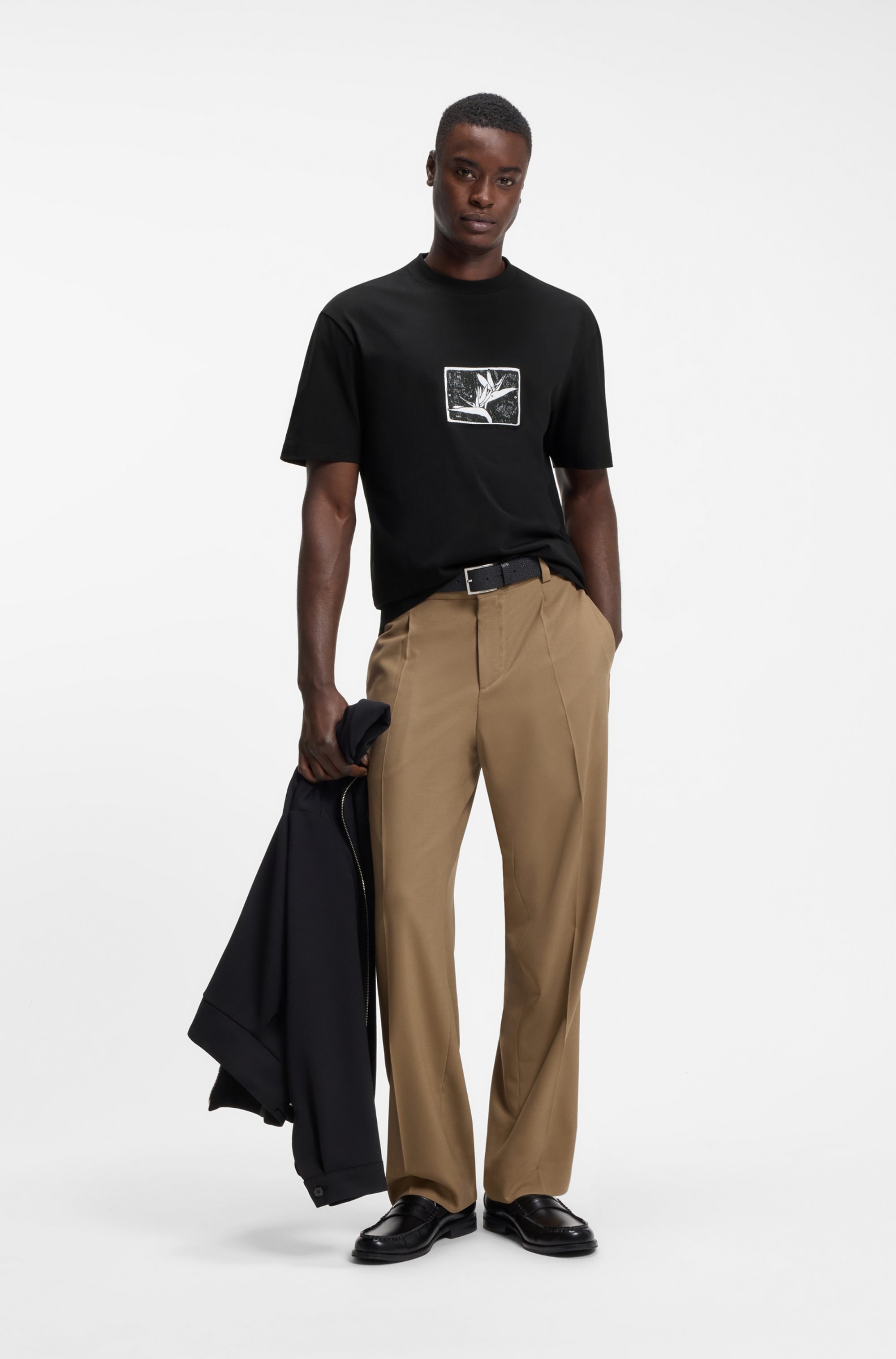 HUGO T-Shirt »Darise« Reine Baumwolle, Relaxed Fit, HUGO-Print