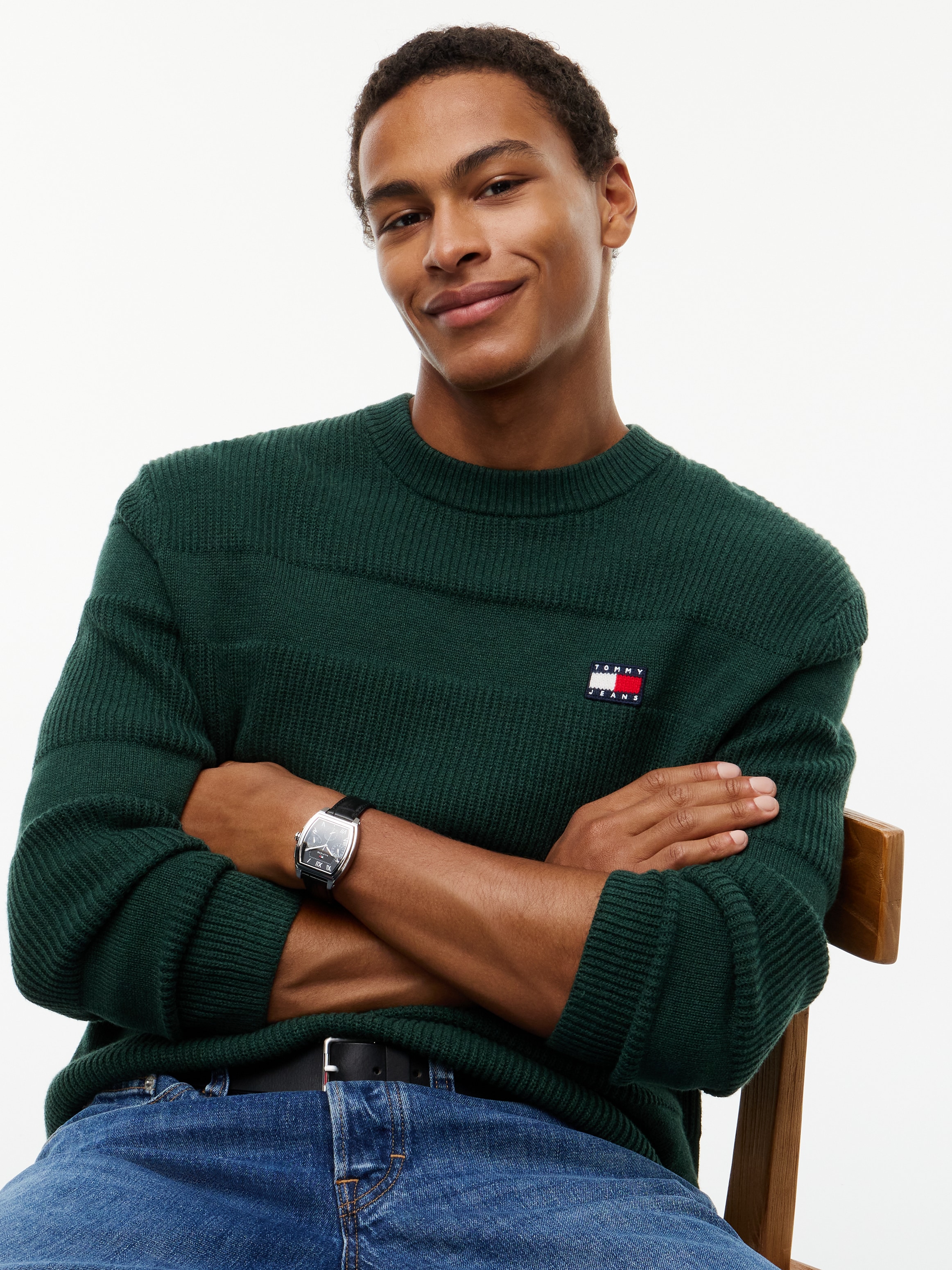 Tommy Jeans Strickpullover »REGULAR TEXTURED SWEATER« Regular fit mit Rundhalsausschnitt