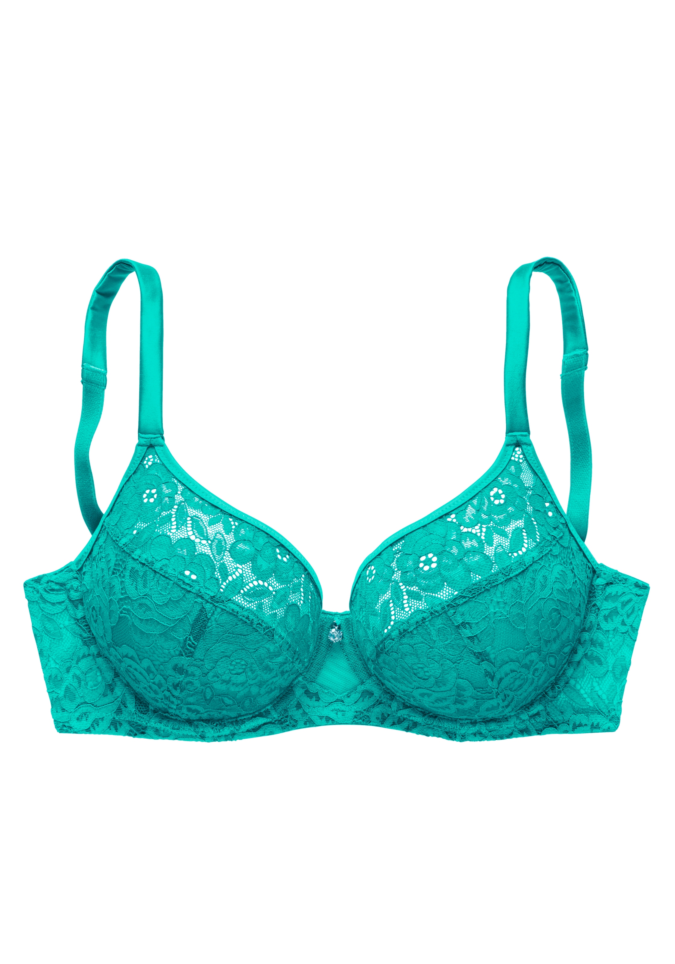 Nuance Bügel-BH, aus elastischer Jacquardspitze mit Trägern in Satin-Optik, Dessous