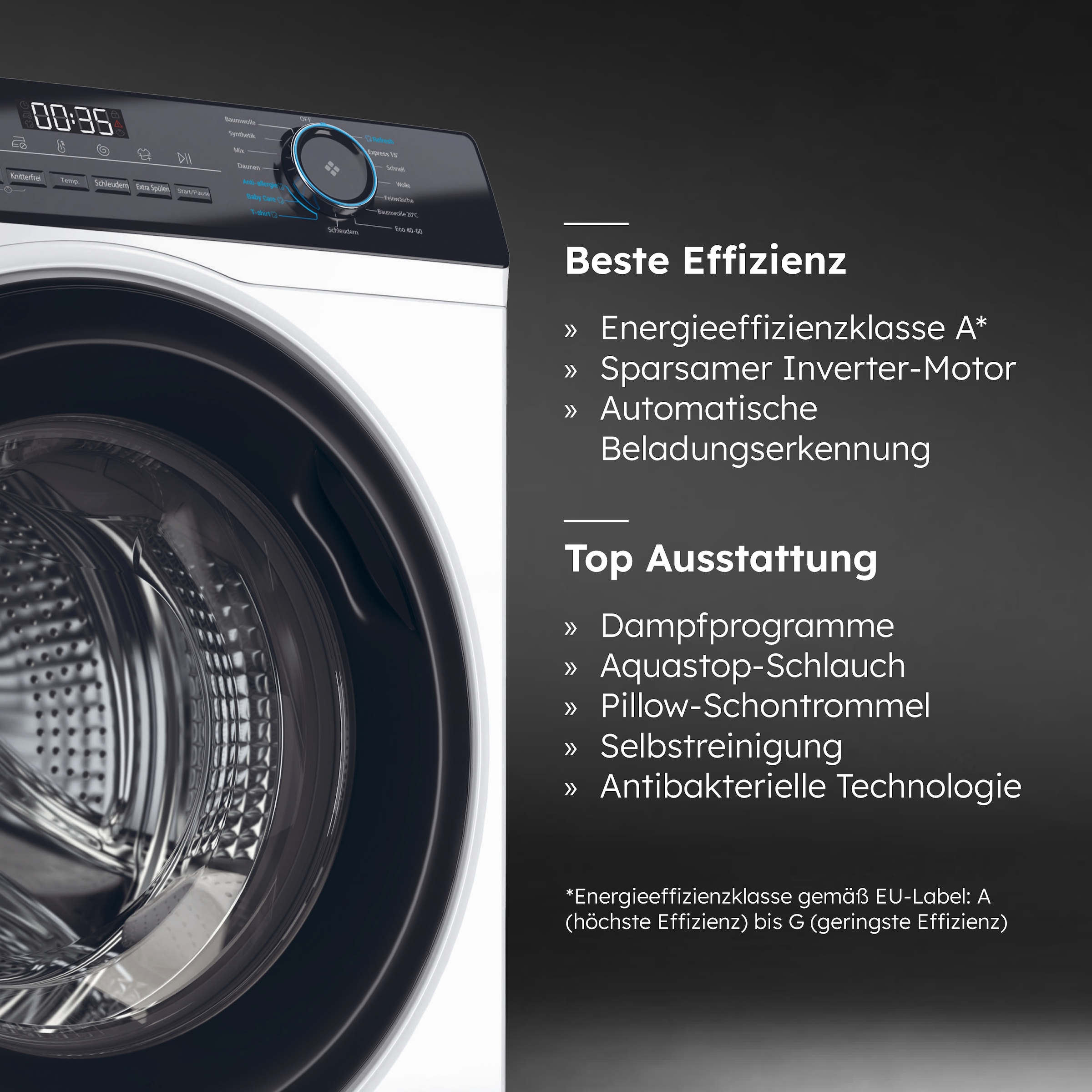 Haier Waschmaschine »HW81-NBP14939«, 8 kg, 1400 U/min, das Hygiene Plus: ABT® Antibakterielle Technologie