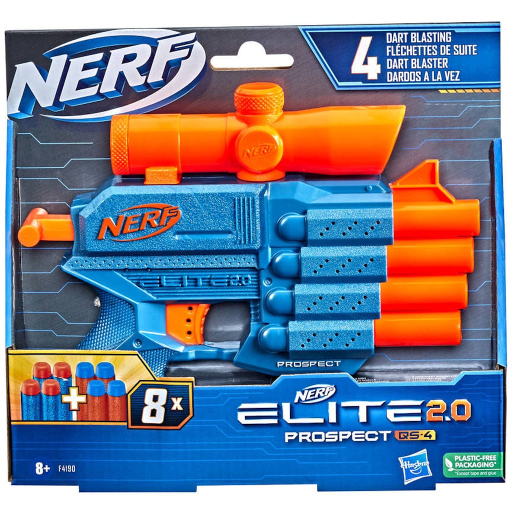 Hasbro Blaster »Nerf Elite 2.0 Prospect QS-4«, inklusive 8 Darts