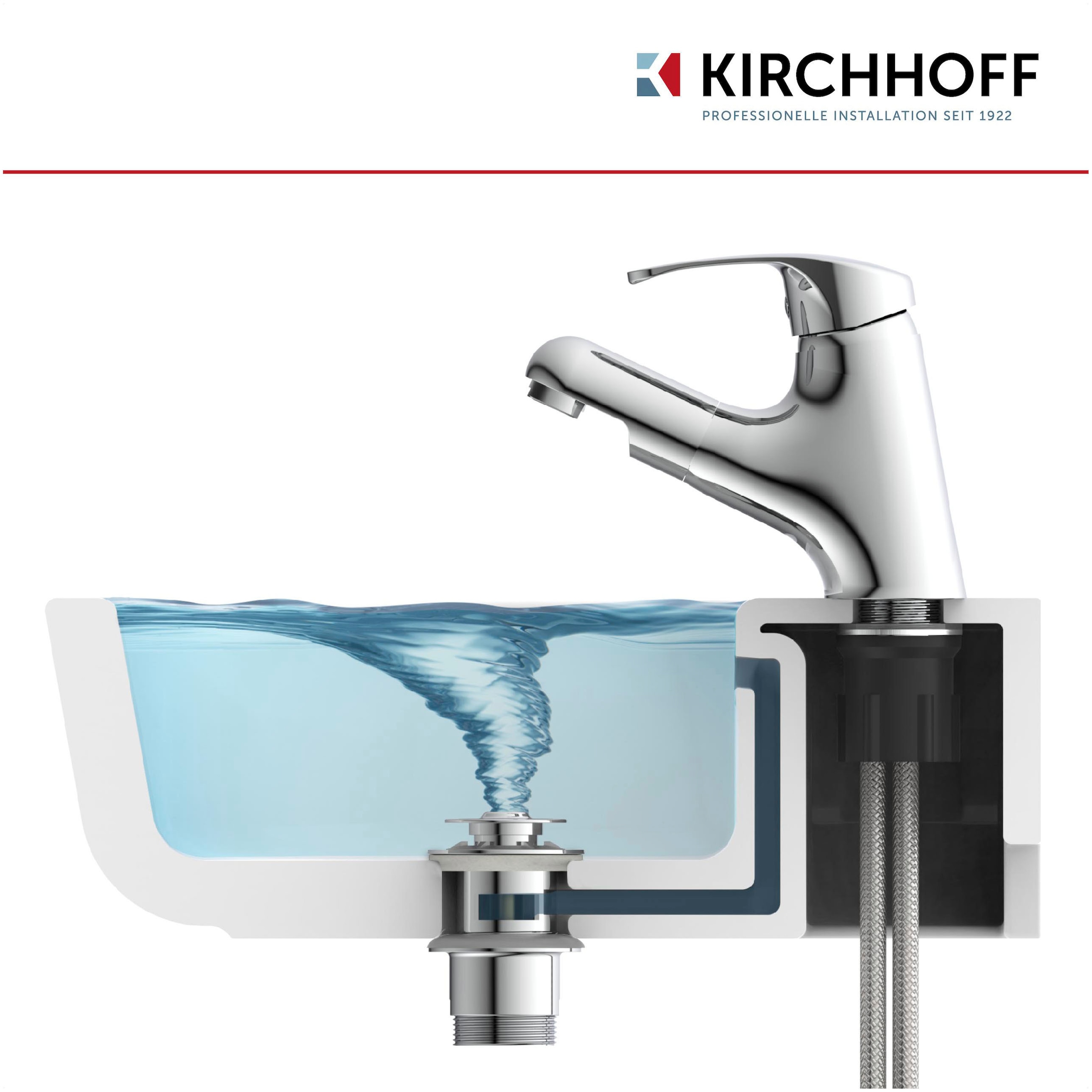 Duschablauf, Universal | Kirchhoff 3 Pop Ablaufgarnitur, XXL Waschbeckenstöpsel mit online Waschbecken Jahren Garantie Up kaufen