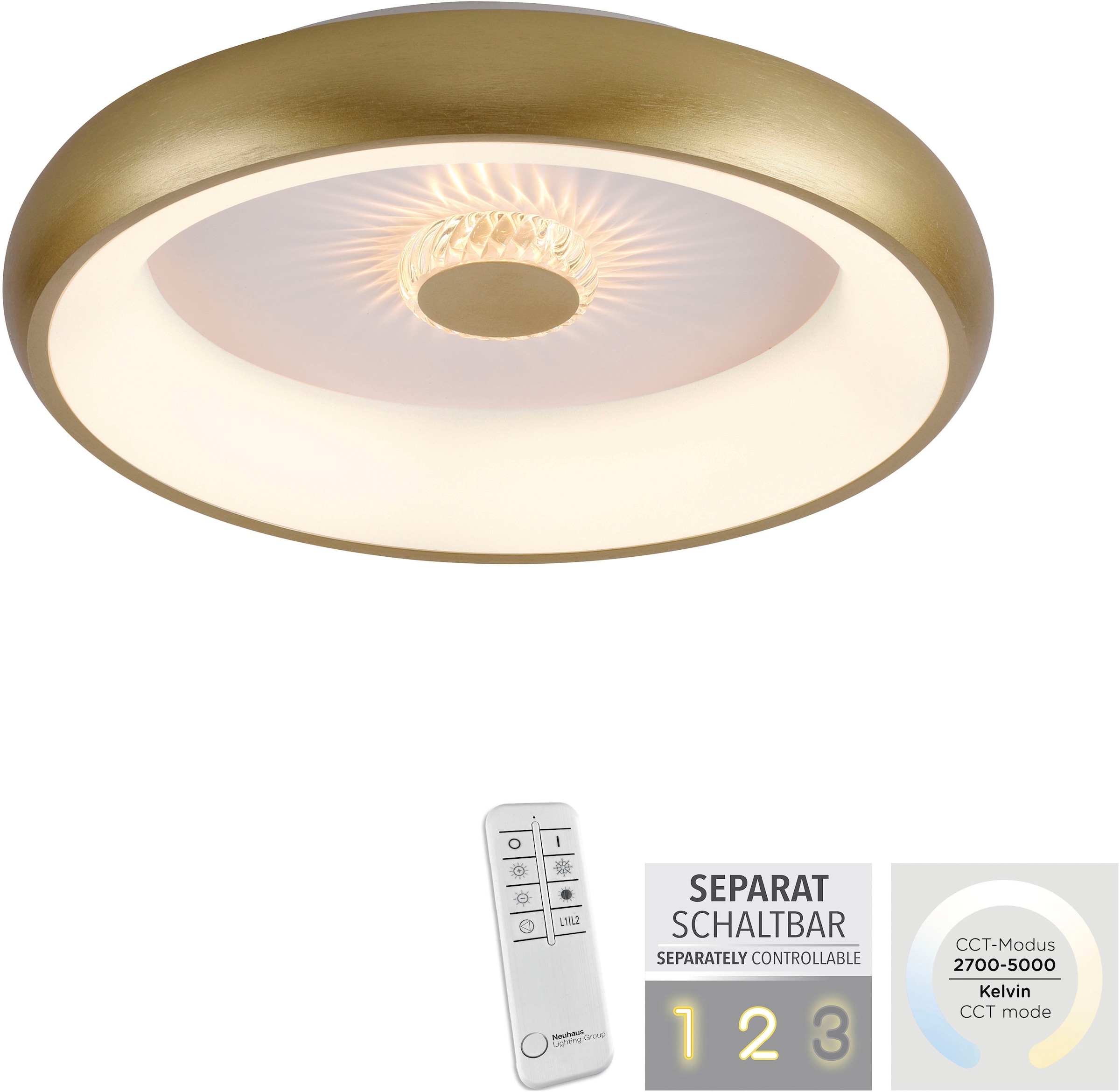 JUST LIGHT LED Deckenleuchte »VERTIGO«, 1 flammig, Leuchtmittel LED-Board | LED fest integriert