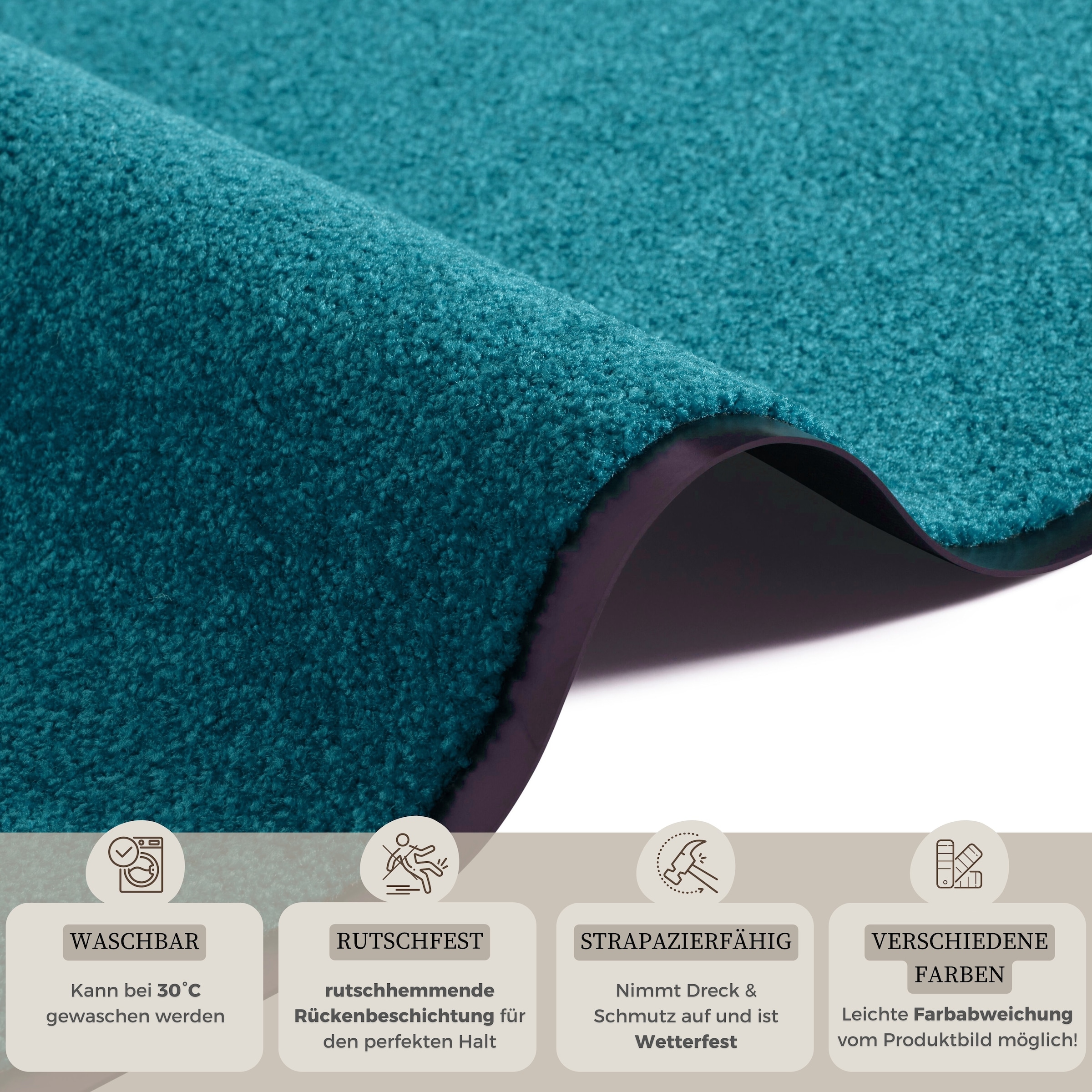 HANSE Home Fußmatte »Wash & Clean«, rechteckig, 7 mm Höhe, Schmutzfangmatte, Türmatte, Innen und Außen, Teppich, Läufer, waschbar