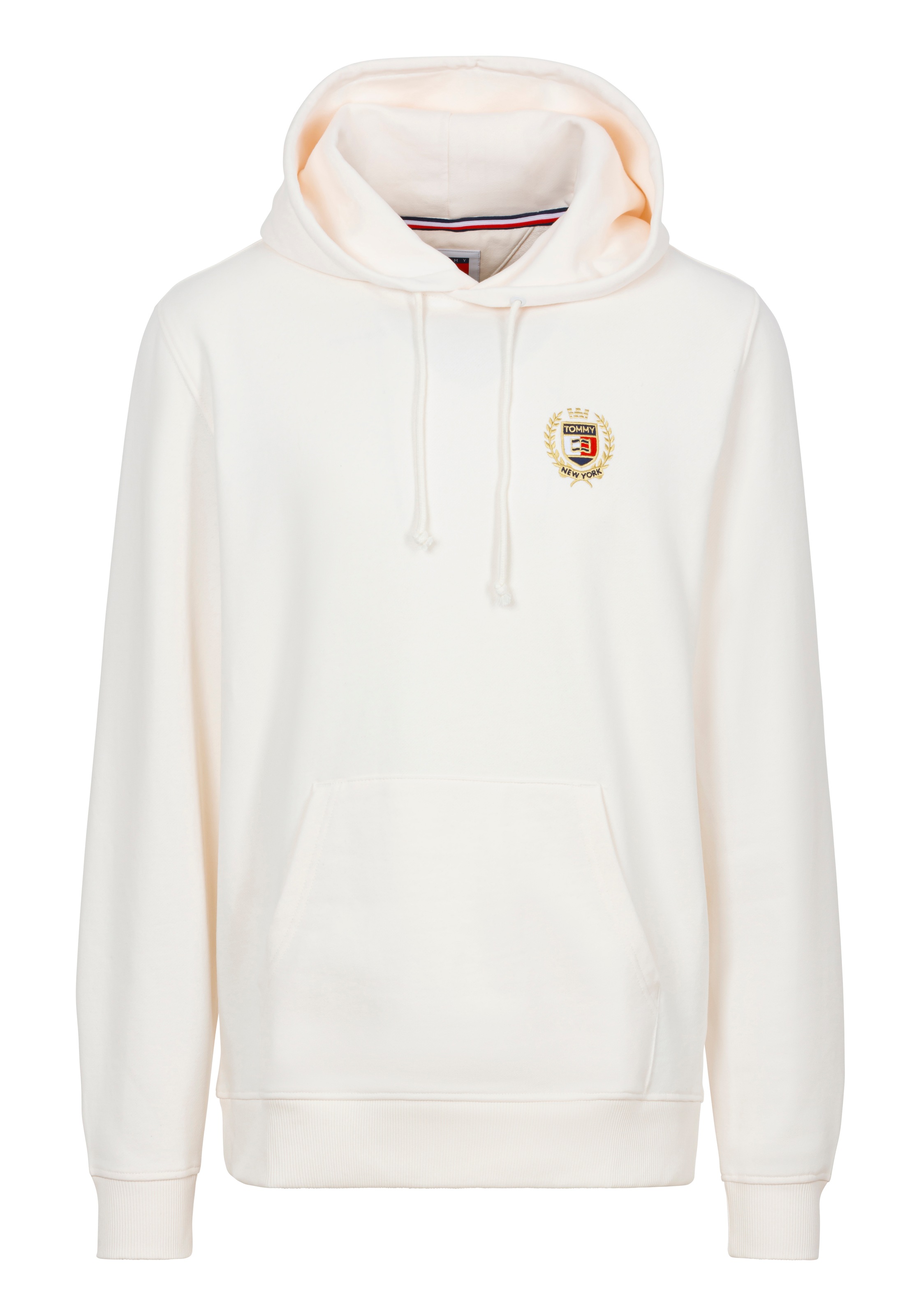 Tommy Jeans Sweatshirt »TJM REG TJ FLAG CREST HOOD EXT«, besticktes Markenlogo auf Brusthöhe
