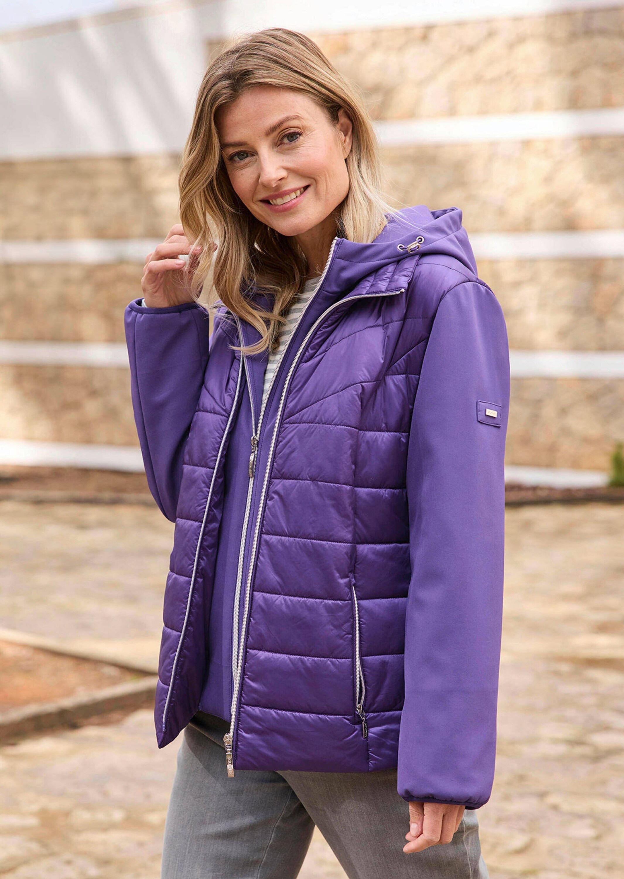 GOLDNER Kurzjacke »Steppjacke mit Ärmeln aus Softshell«
