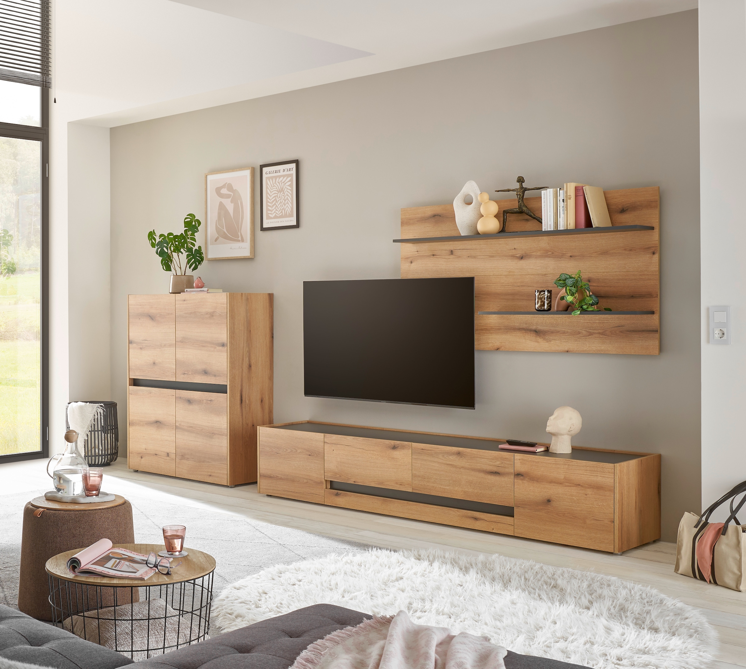 Home affaire Wohnwand »City/Giron, moderne Anbauwand, Komplettset in vielen Farben verfügbar« Set, 3 Stk. tlg.