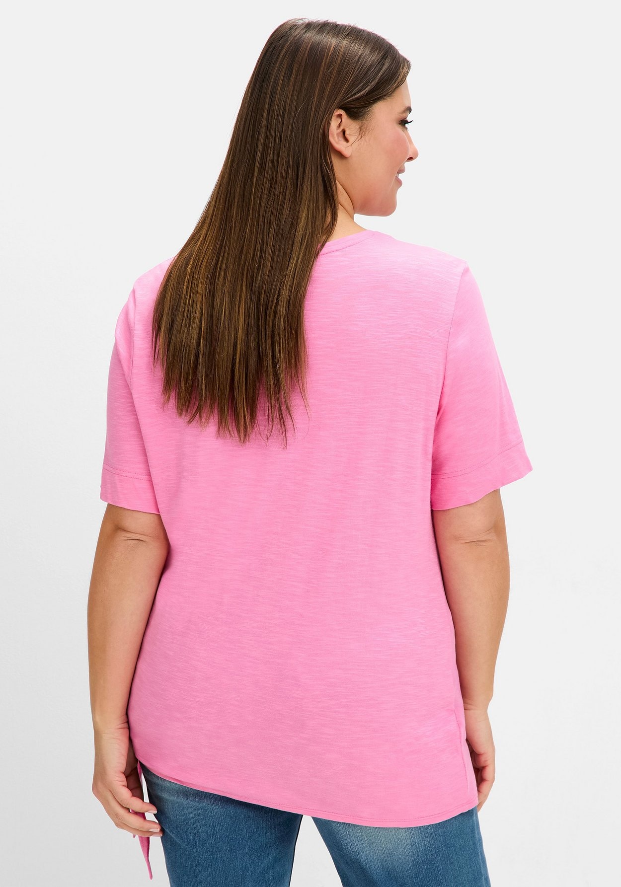 Sheego T-Shirt »Shirt mit Knotendetail am Saum«