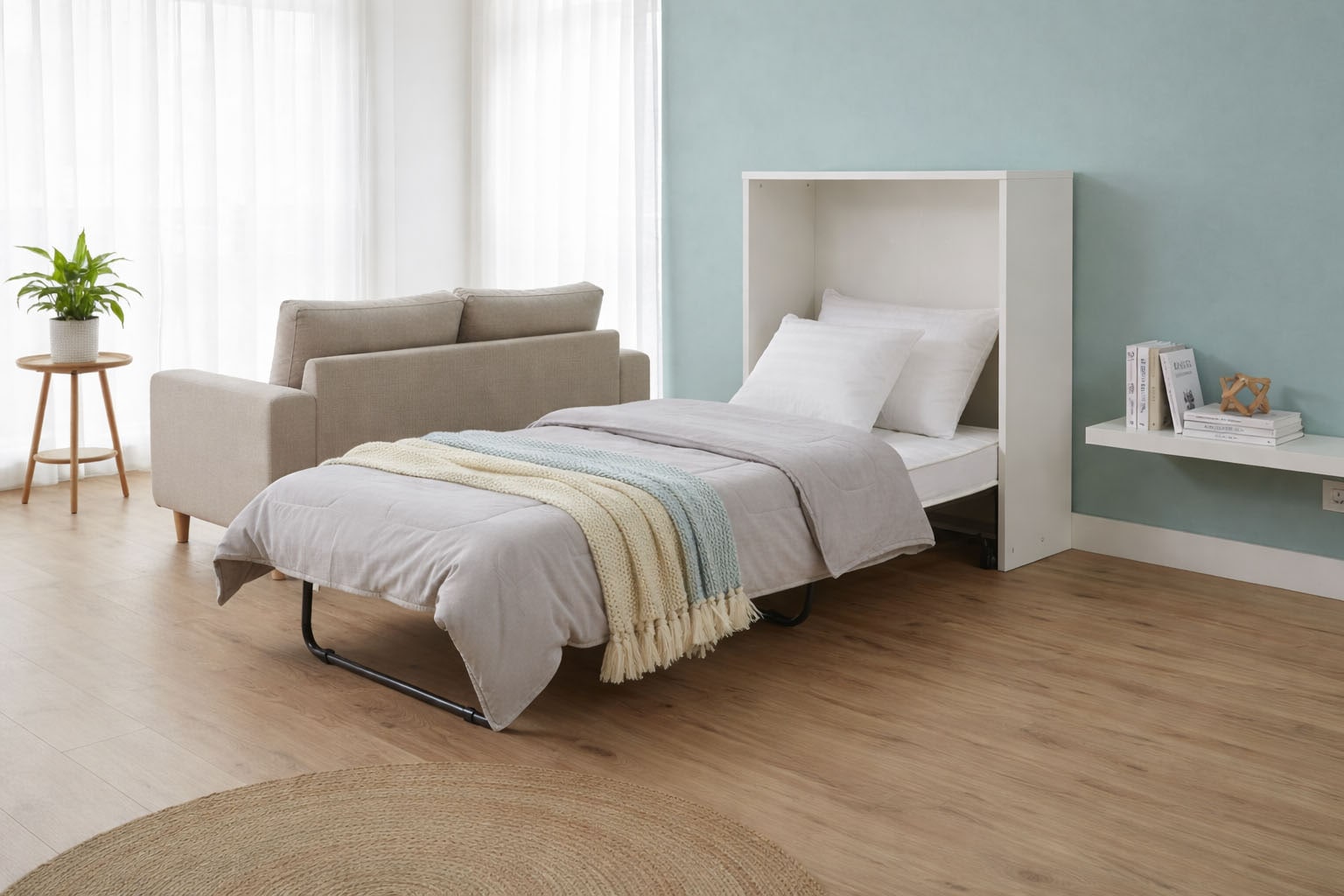 Home affaire Schrankbett »Sognum als Gästebett nutzbar, Wandklappbett in Kommodenoptik« inkl. Matratze, platzsparendes Klappbett, optimal für kleine Räume