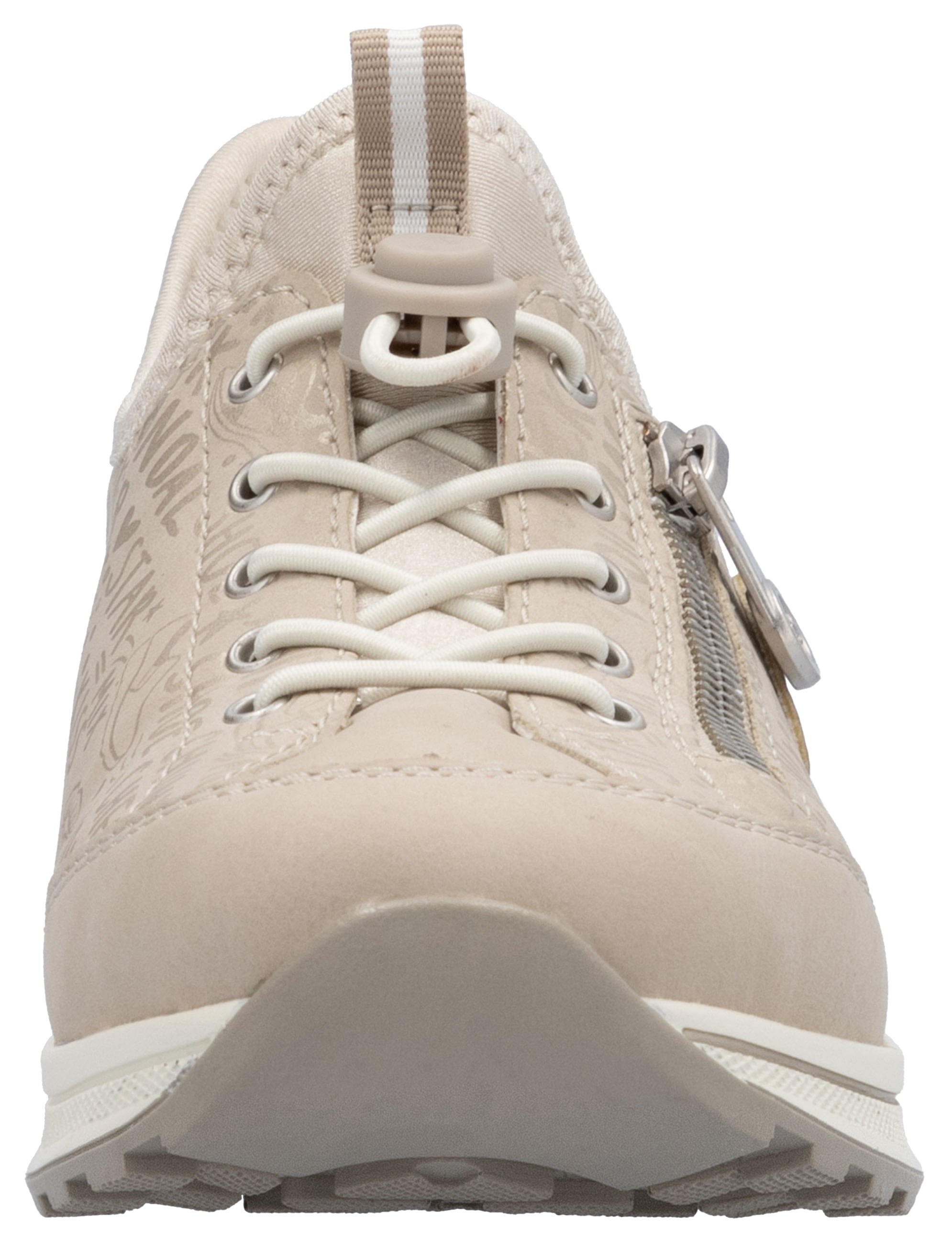 Rieker Slip-On Sneaker  , Schlupfschuh, Freizeitschuh, Halbschuh mit Lettering-Print