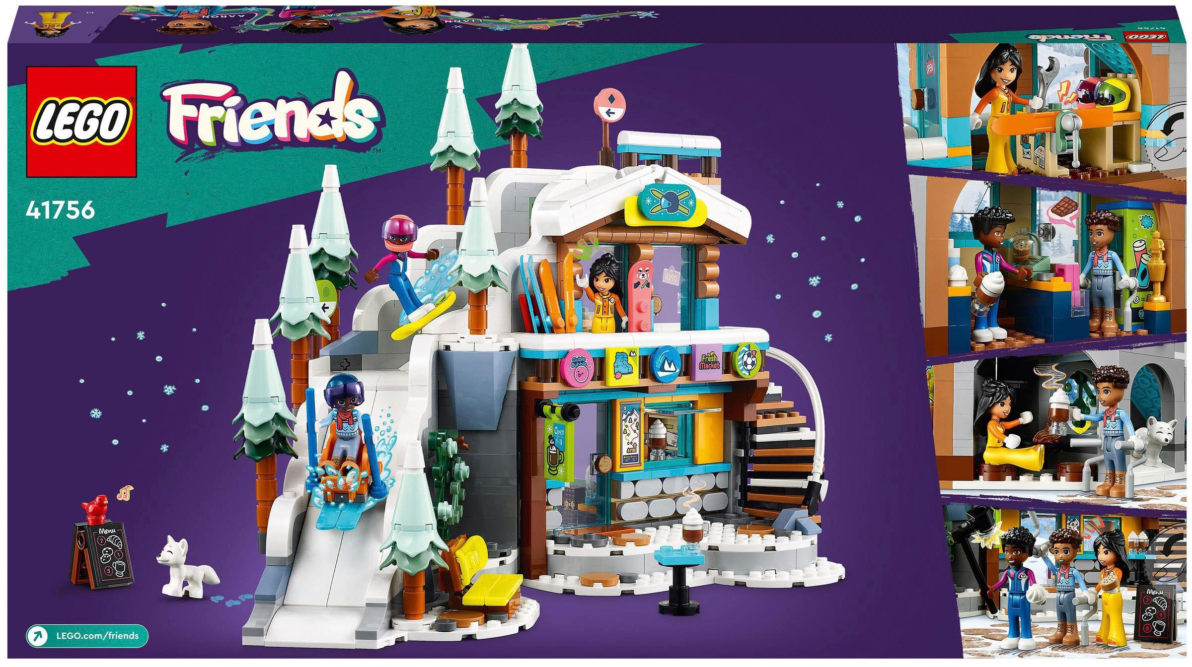 LEGO® Konstruktionsspielsteine »Skipiste und Café (41756), LEGO® Friends«, (980 St.), Made in Europe