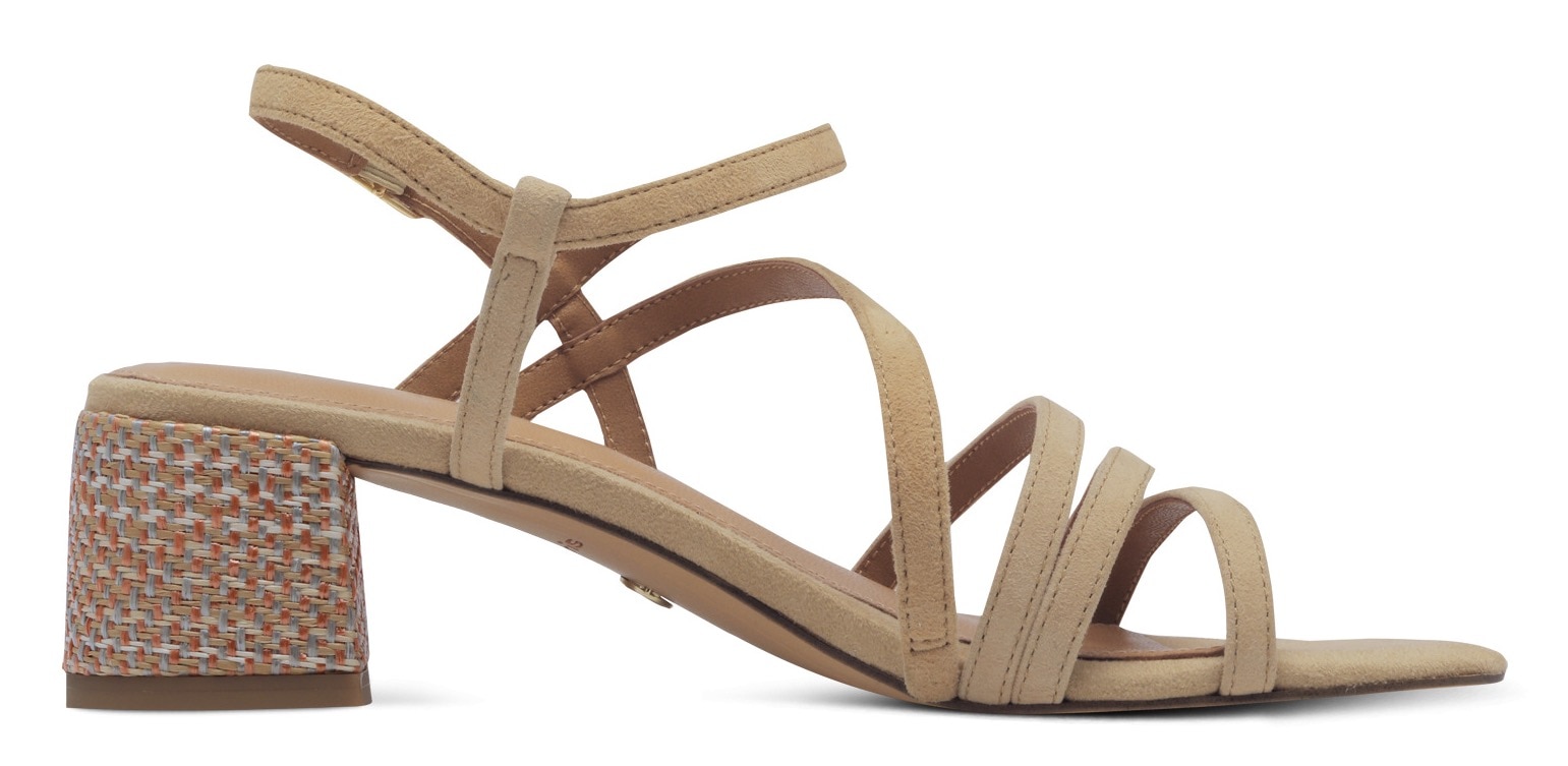 Tamaris Sandalette  , Blockabsatz, Abendschuh, Sommerschuh mit verstellbarer Schnalle