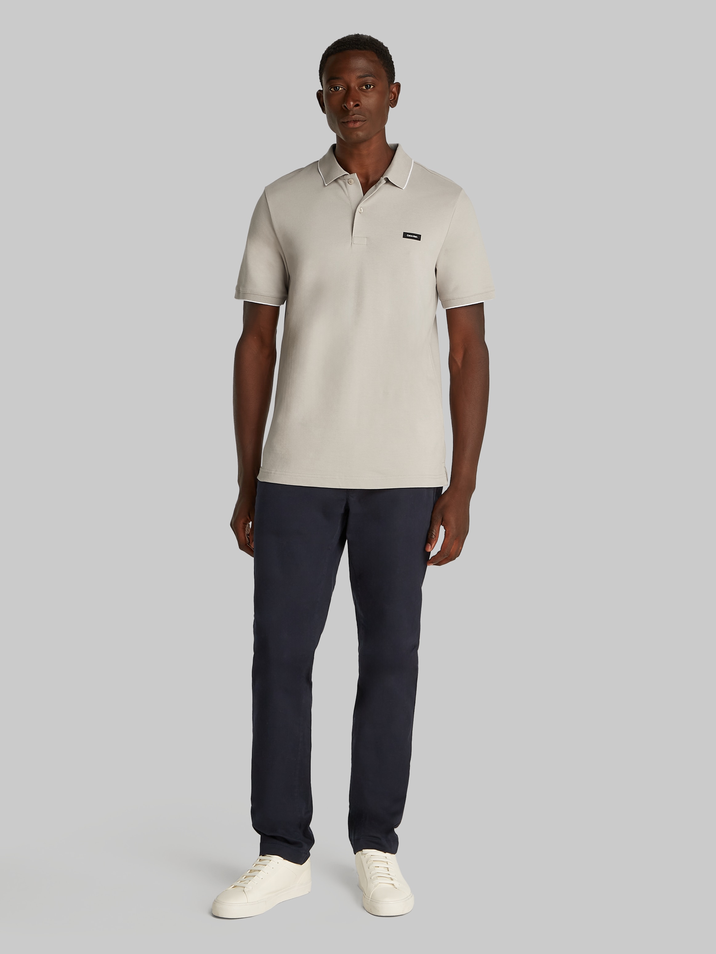 Calvin Klein Poloshirt »STRETCH PIQUE TIPPING POLO«, mit Streifendetail am Kragen