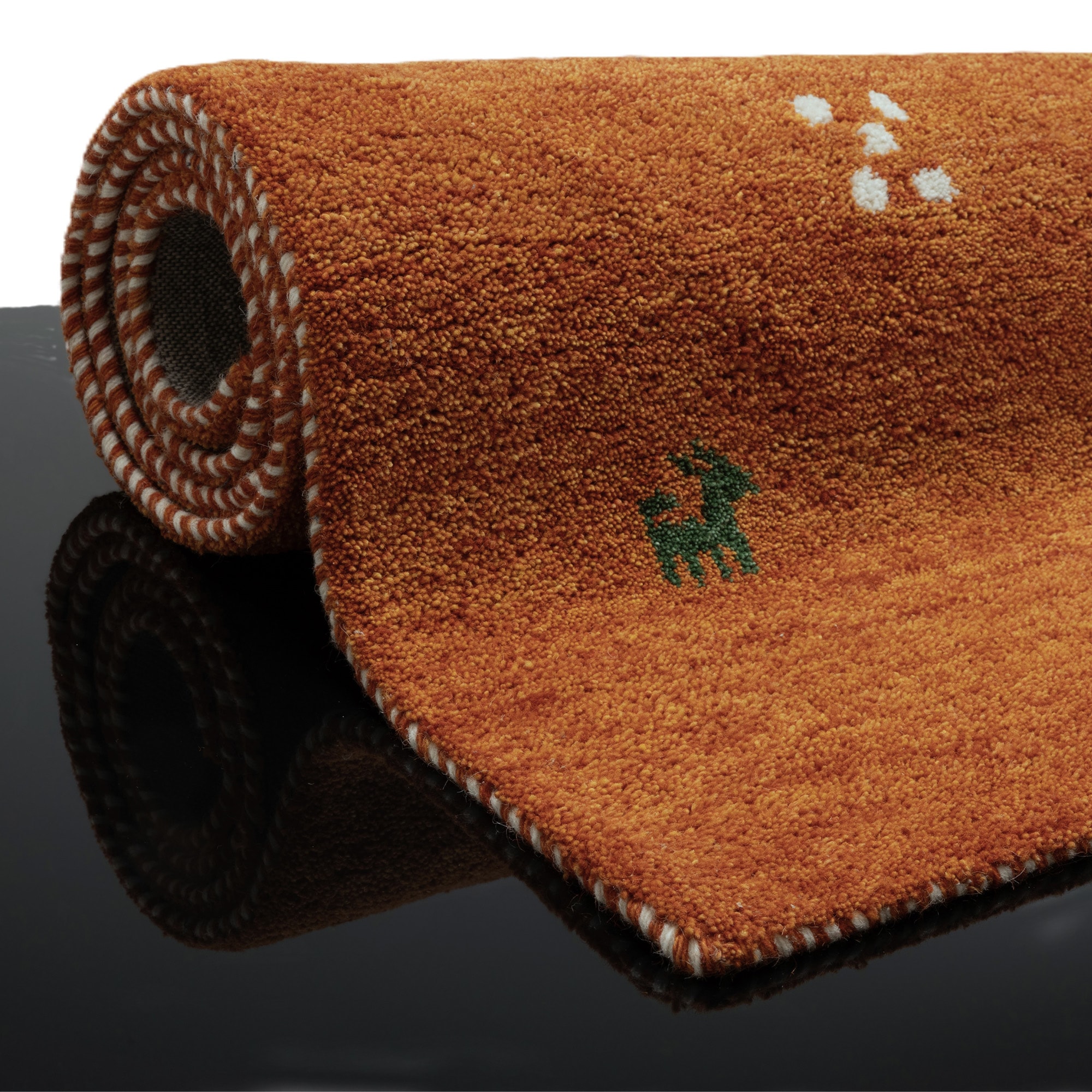 THEKO Wollteppich »Gabbeh Motiv, Handgefertigt, Teppich, Tiermotiv, reine Wolle« rechteckig 14 mm Höhe reine Wolle, Wohnzimmer, Schlafzimmer, Esszimmer