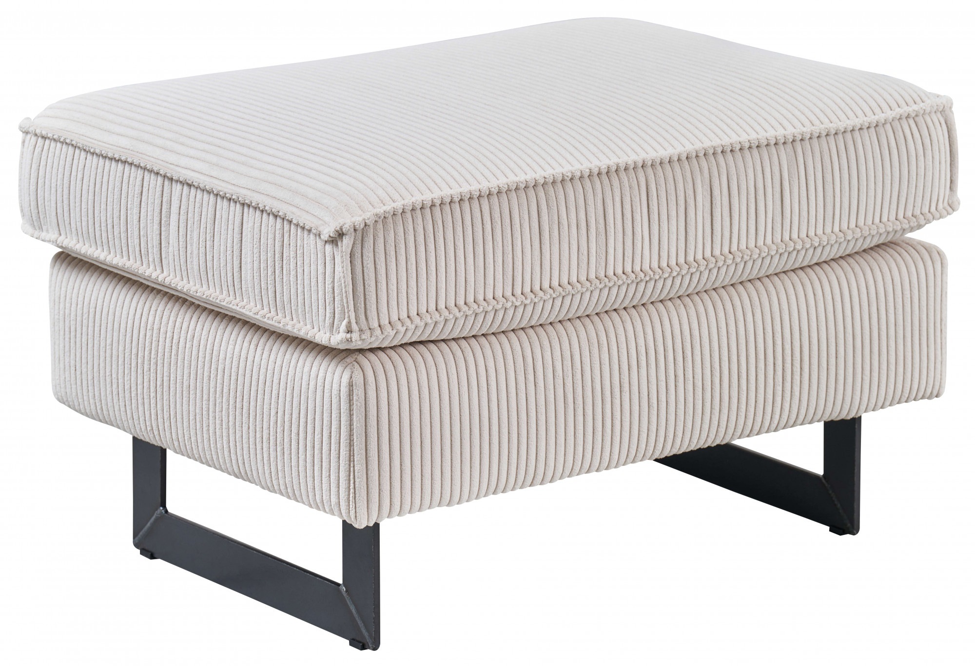 Places of Style Hocker »Pinto«, mit Keder, Metallfüßen und auch in Cord Bezug erhältlich