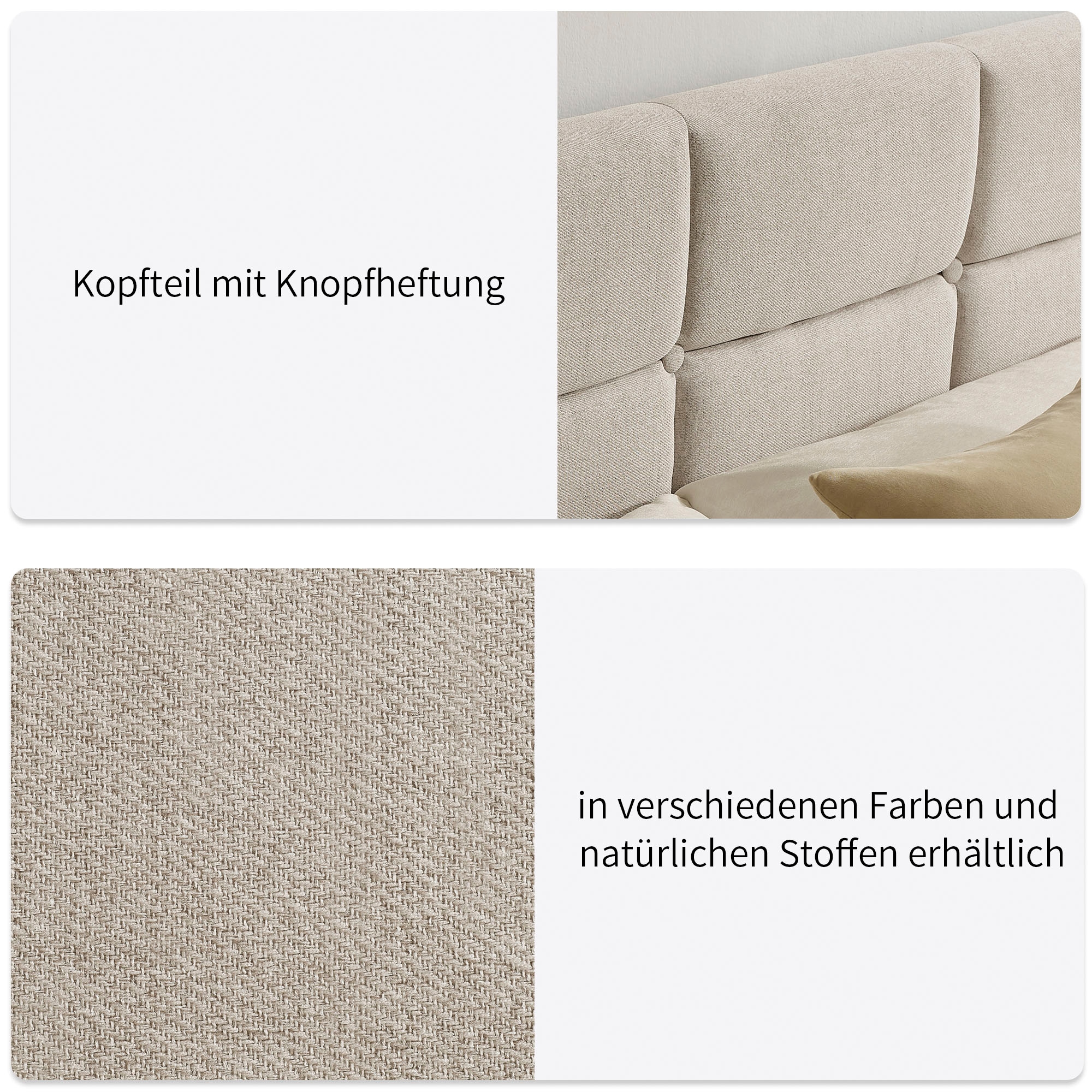 INOSIGN Boxbett »Fillmore inkl. Bettkasten, Liegefläche 180x200 cm, in Boxspring-Optik« inkl. Topper, erhältlich in verschiedenen Farben