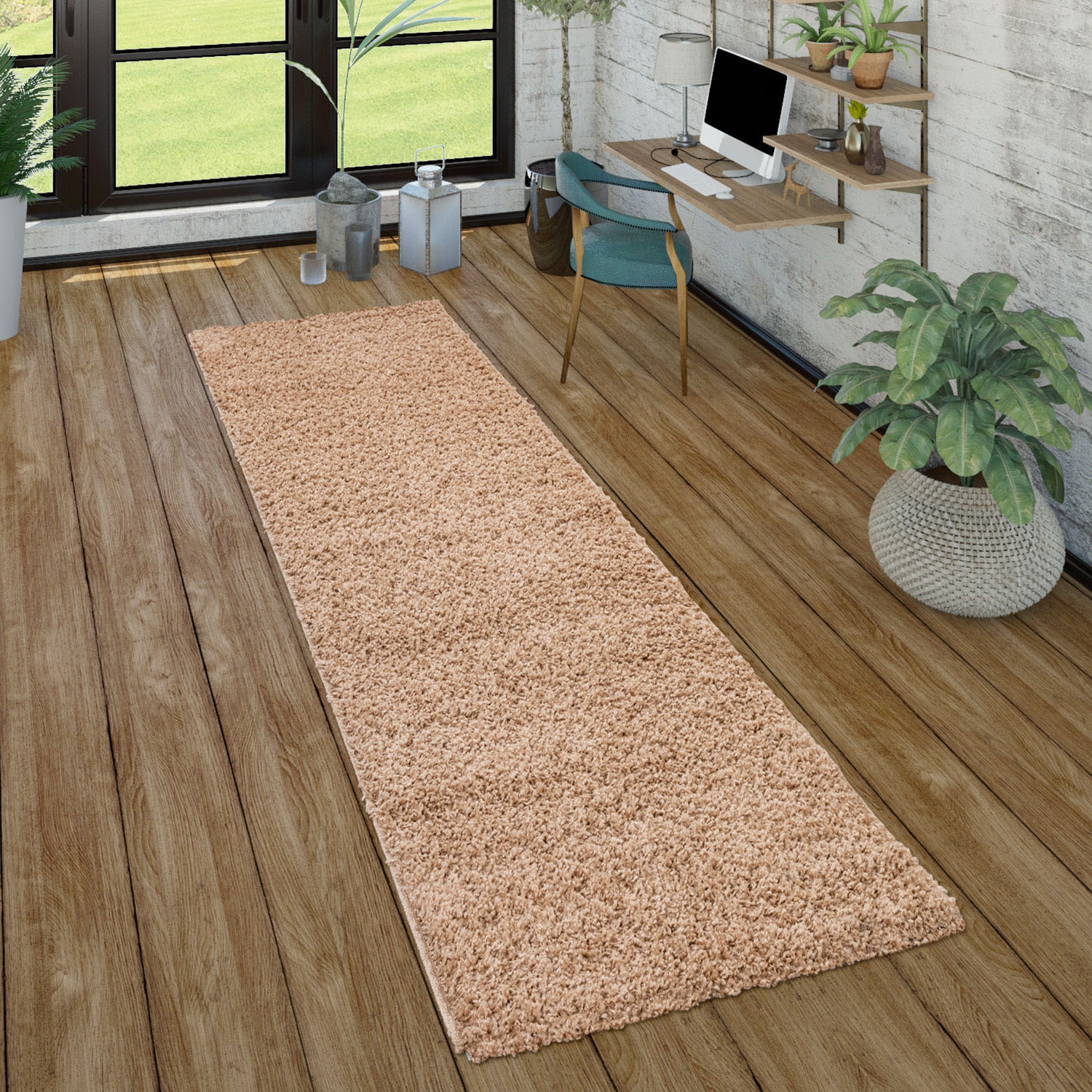 Paco Home Hochflor-Teppich »Sky 250«, rechteckig, 34 mm Höhe, gewebt, Uni-Farben, intensive Farbbrillanz, auch als Läufer erhältlich