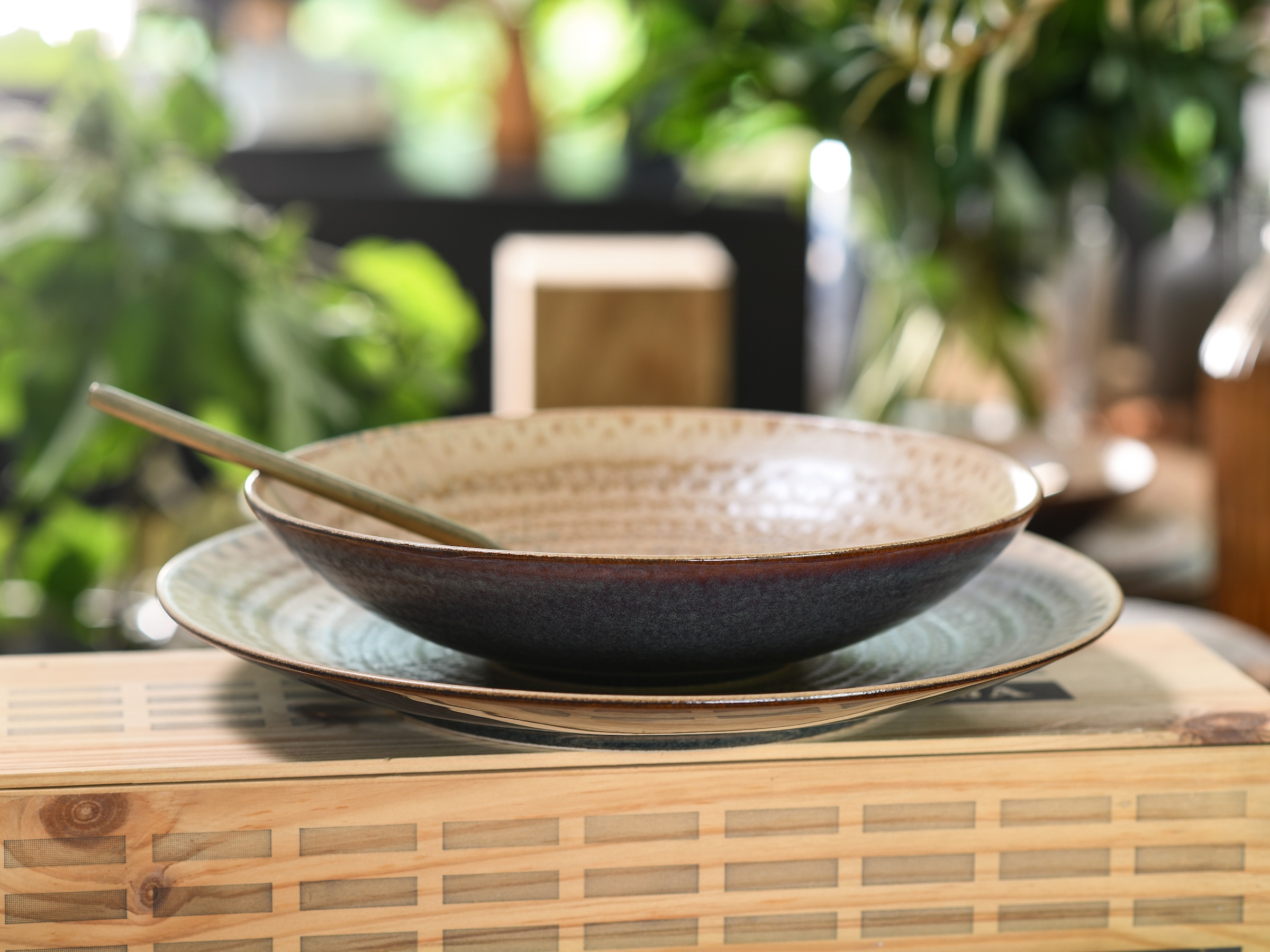 CreaTable Teller-Set »Neapel, Service 12-tlg.« Teller Set, Edles Tellerset, Vulkanoptik