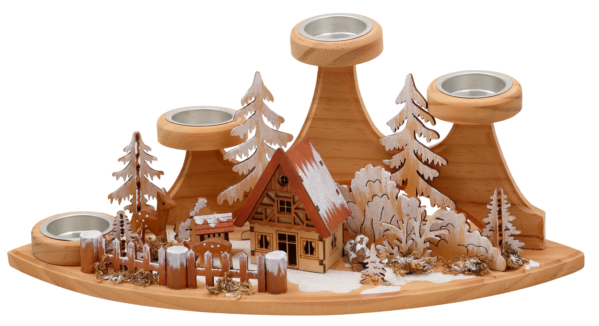 my home Adventsleuchter »Jason, Weihnachtsdeko«, Design, (1 St.), aus Tannenbaum Kerzenhalter im Aluminium besonderen