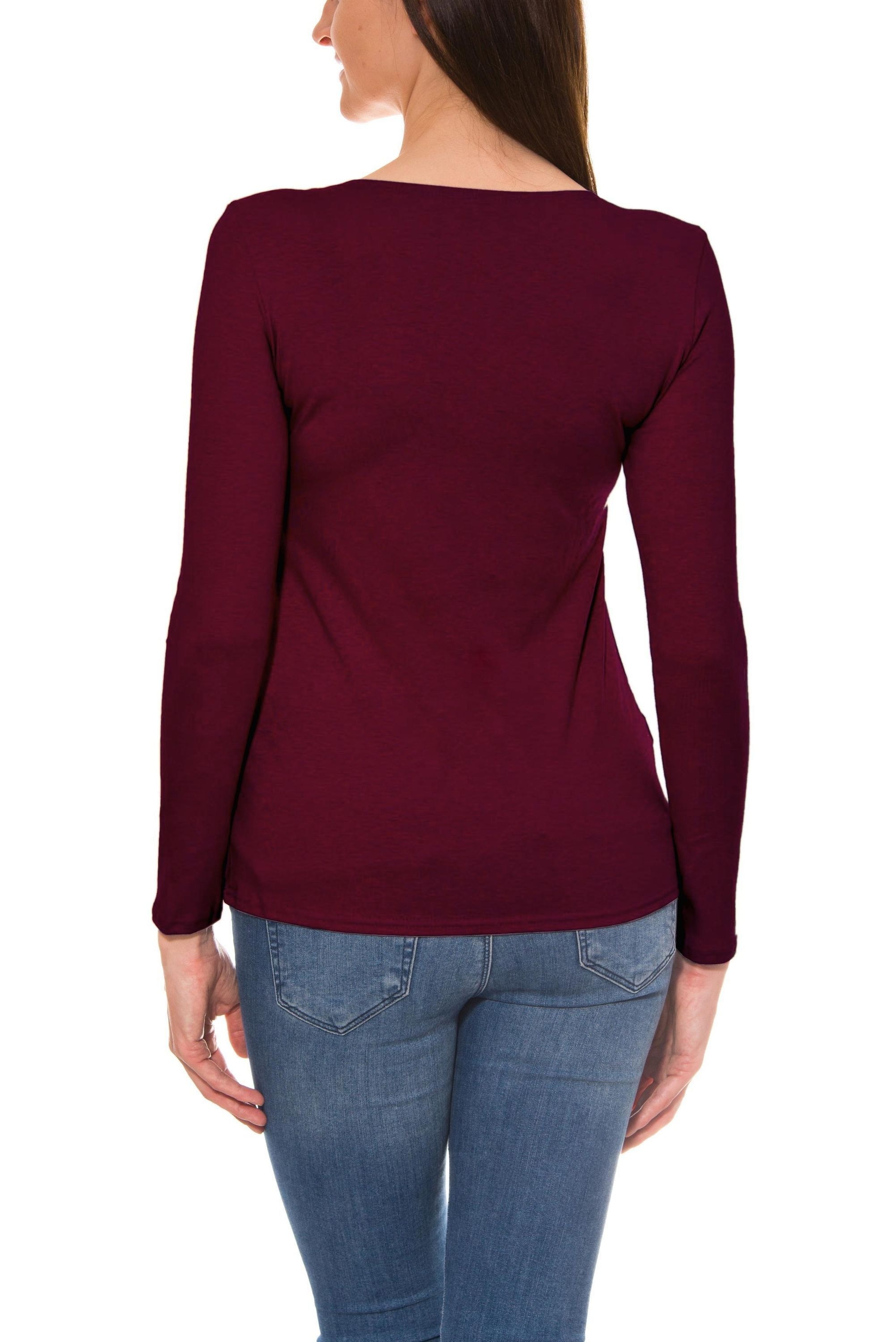 ALKATO Langarmshirt »Damenshirt Alkato Damen Langarm Shirt mit O-Ausschnitt«