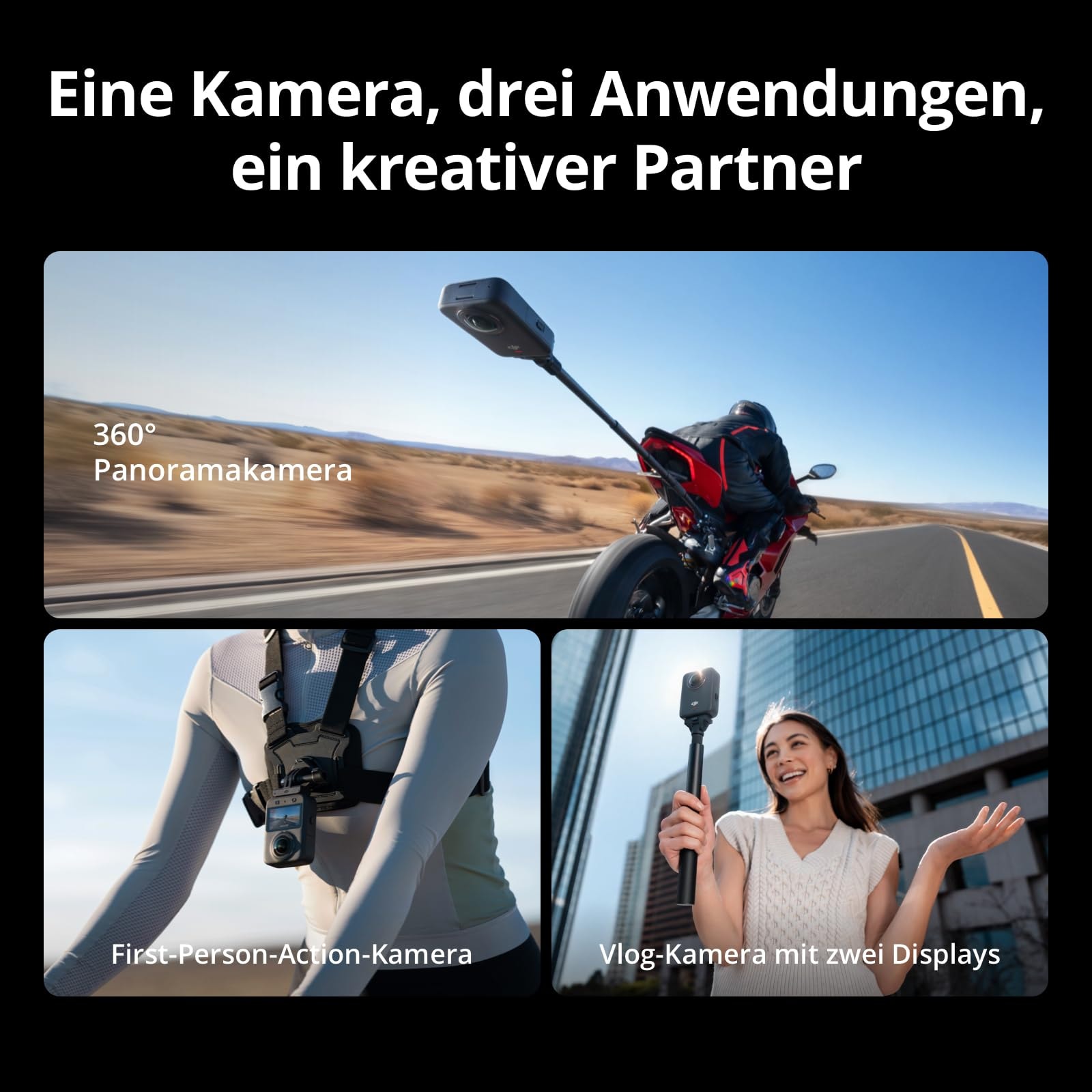 DJI Action Cam »Osmo 360 Adventure Combo« 8K Bluetooth 360°-Kamera