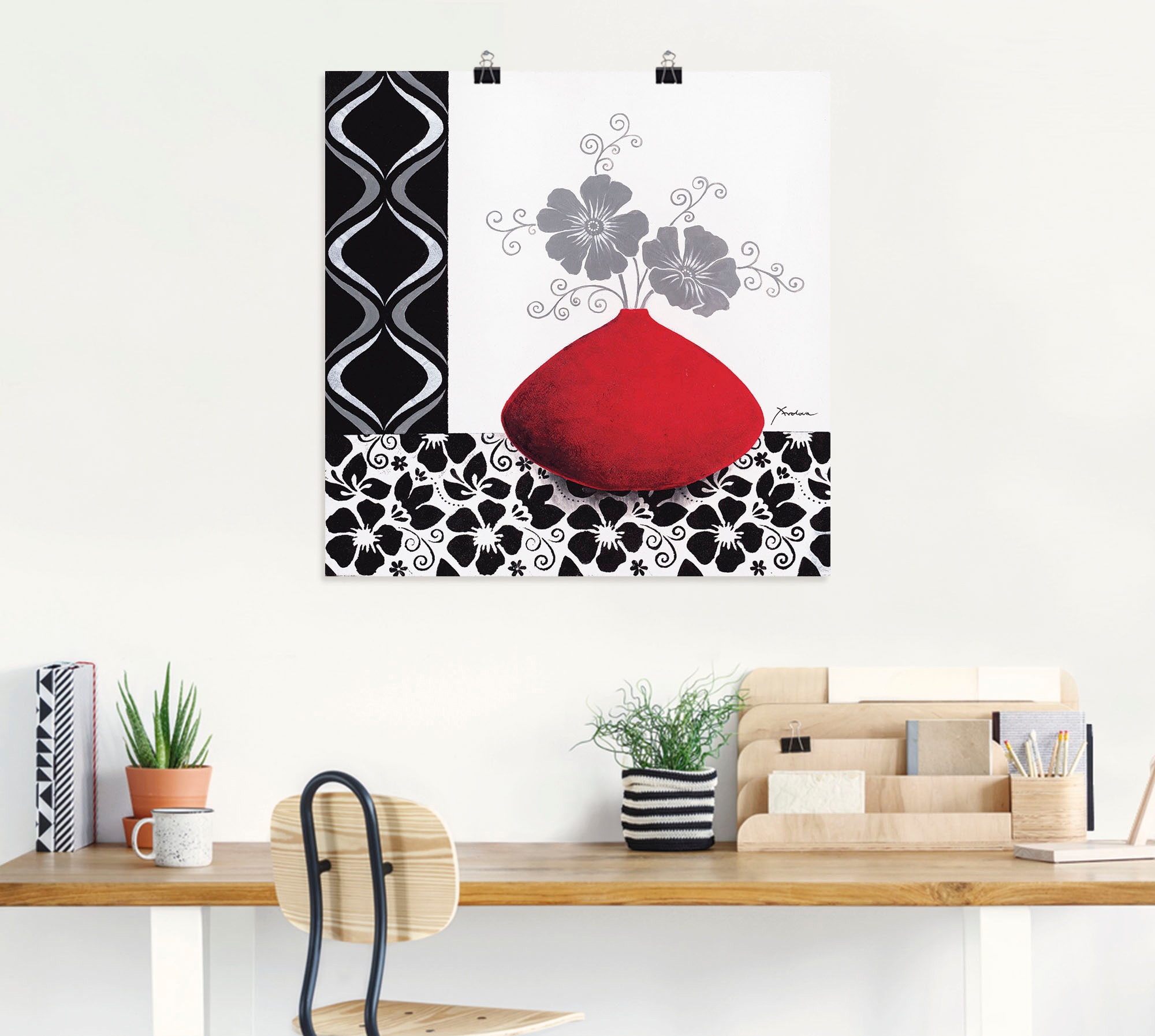 Artland Wandbild »Blumenmuster«, Vasen & Töpfe, (1 St.), als Leinwandbild, Poster, Wandaufkleber in verschied. Größen