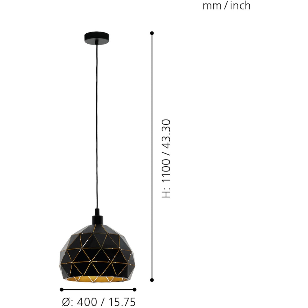 EGLO Pendelleuchte »ROCCAFORTE«, 1 flammig-flammig