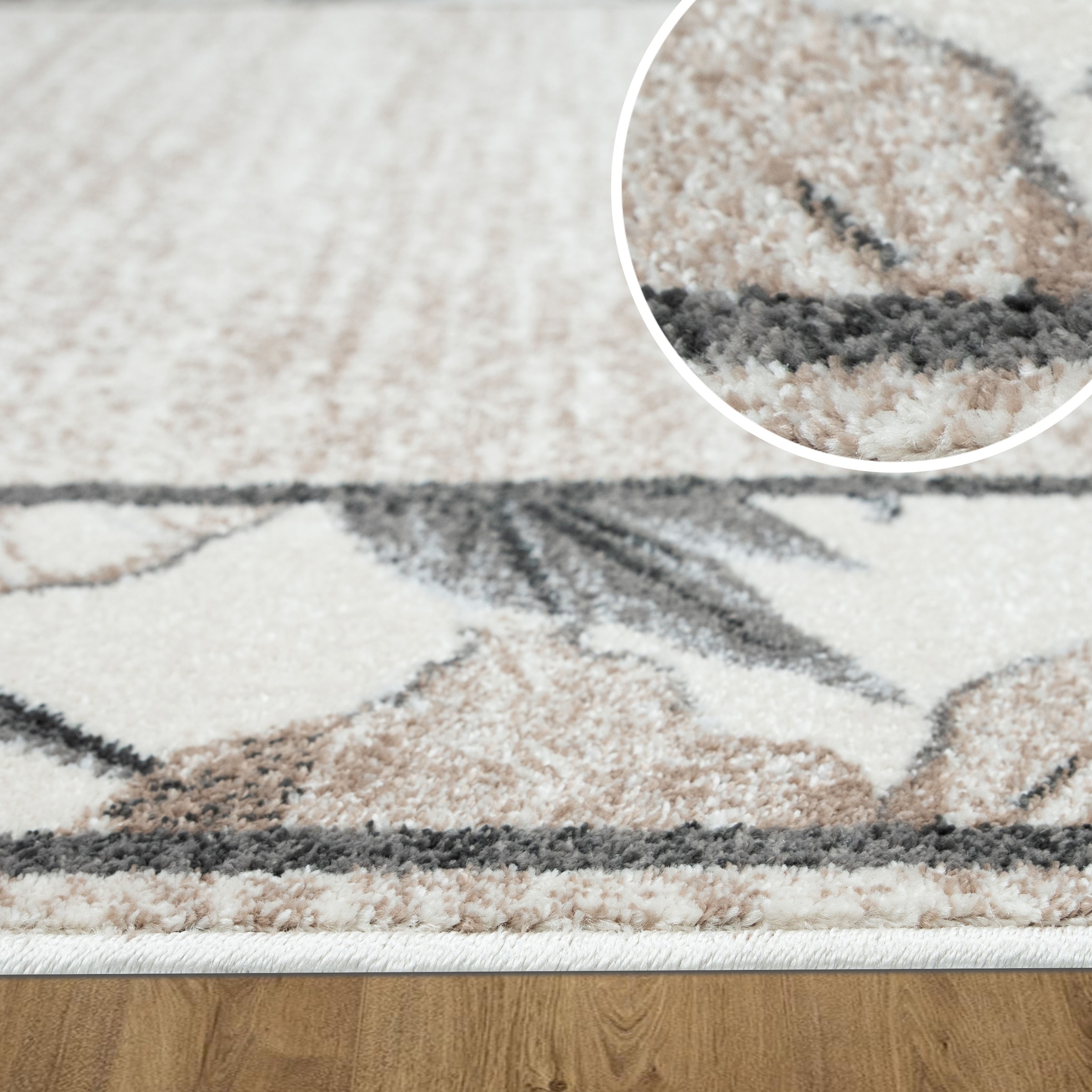 OTTO home Teppich »Florent mit Rahmen, Blumen Design« rechteckig 9 mm Höhe Floral, detailreiche Blüten, meliert, elegant, Wohnzimmer