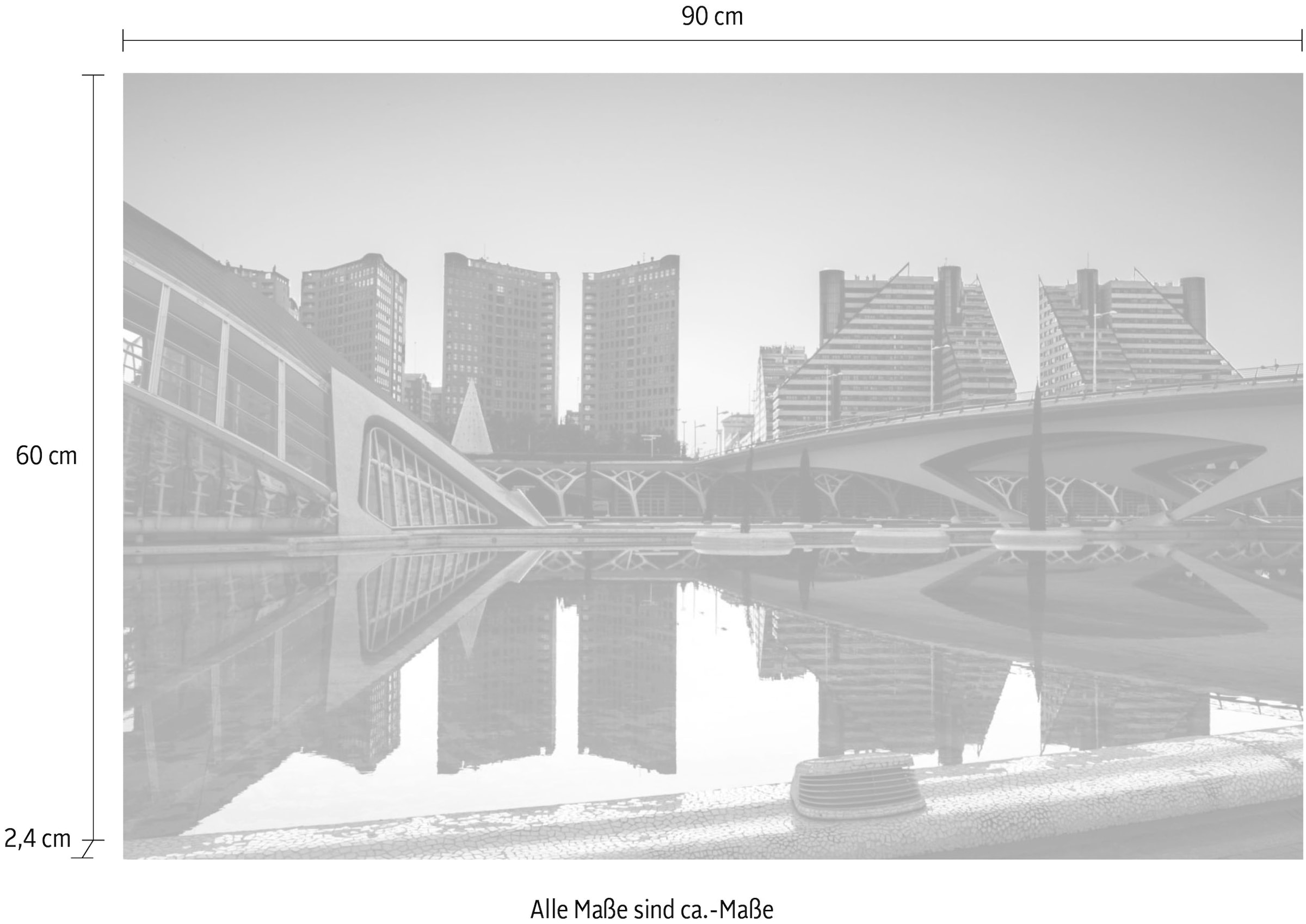 queence Acrylglasbild »Seebrücke«, Elemente der Architektur-Gebäude-Städte-Skyline, Fine Art-Print in Galeriequalität