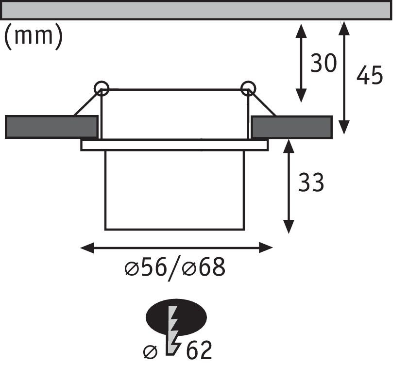 Paulmann LED Bad-Einbauleuchte »Gil«, Schutzart IP44, 3-Stufen-dimmbar, Ø 6,8 cm, inkl. LED Leuchtmittel