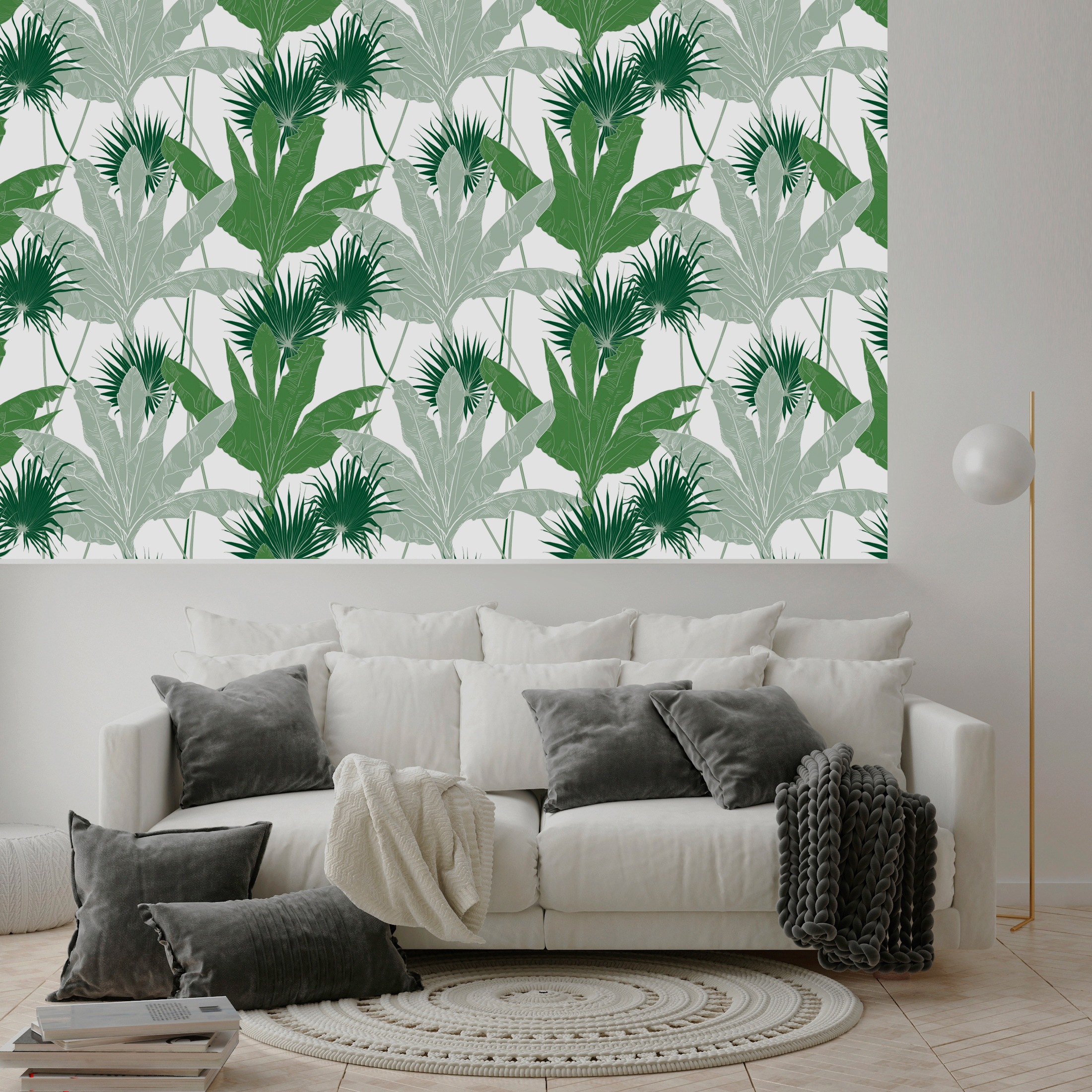 queence Vinyltapete »Amar«, bedruckt-Motiv-botanisch-floral-gemustert-natürlich, 90x250cm, selbstklebend, kinderleichte Anbringung, Sticker