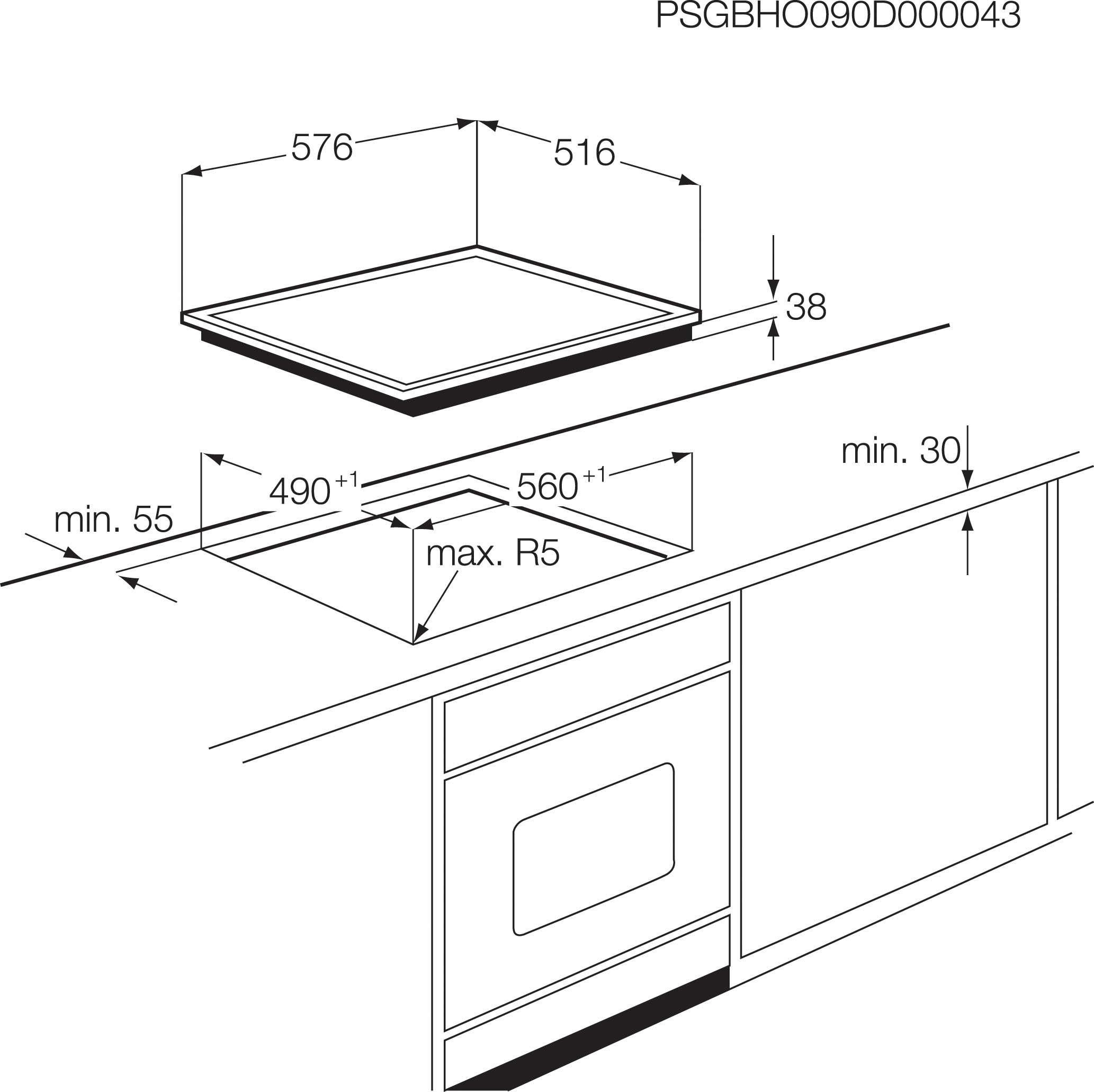 AEG Elektro-Herd-Set »TEAMHHP2«, EPS335061M, Pyrolyse-Selbstreinigung