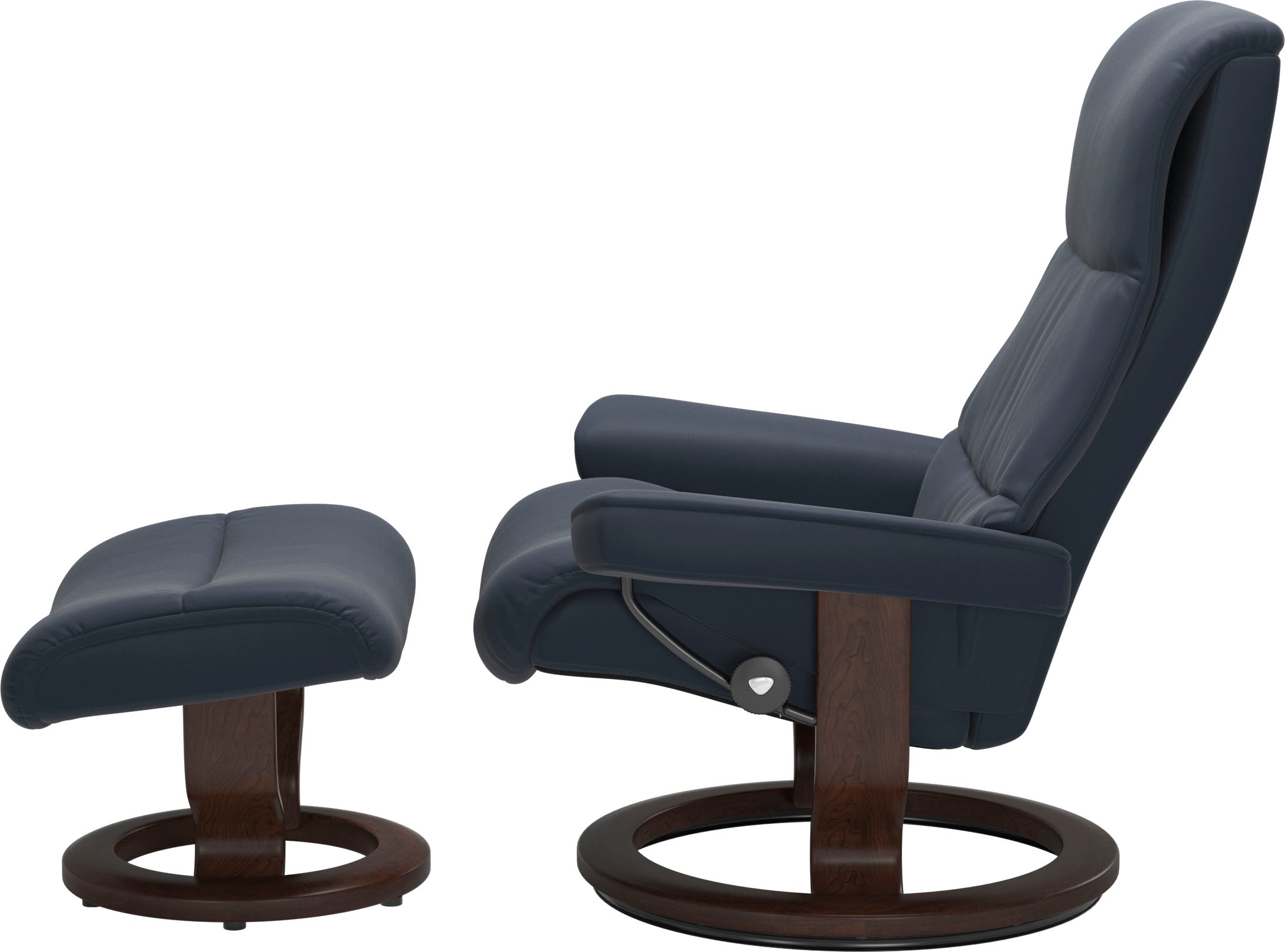 Stressless® Relaxsessel »View«, (Set, Relaxsessel mit Hocker), mit Classic Base, Größe M,Gestell Braun