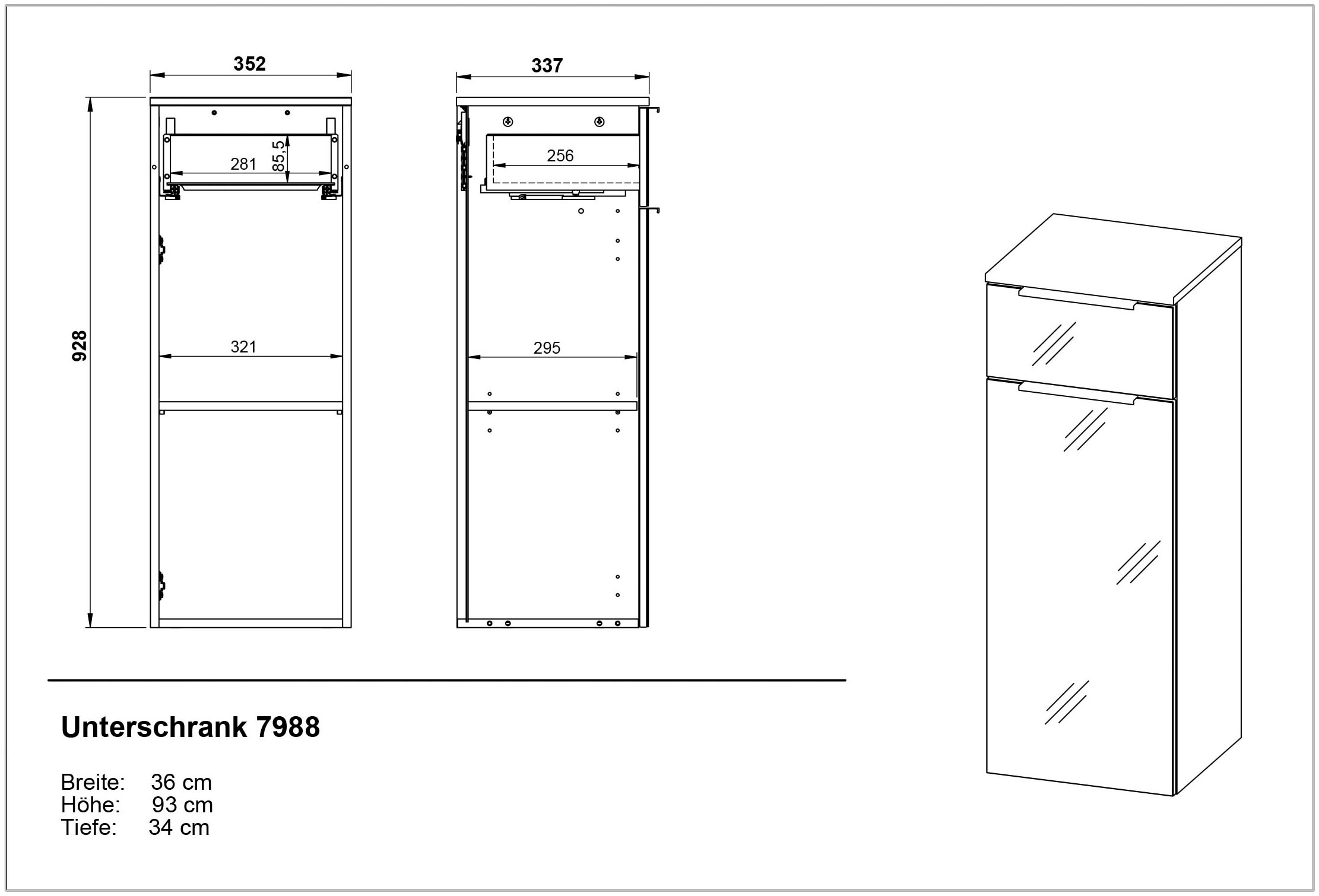 GERMANIA Midischrank »Vasio«, dahinter auf Tür verstellbarer Schrank mit Schublade und 1 Einlegeboden 1 kaufen Raten