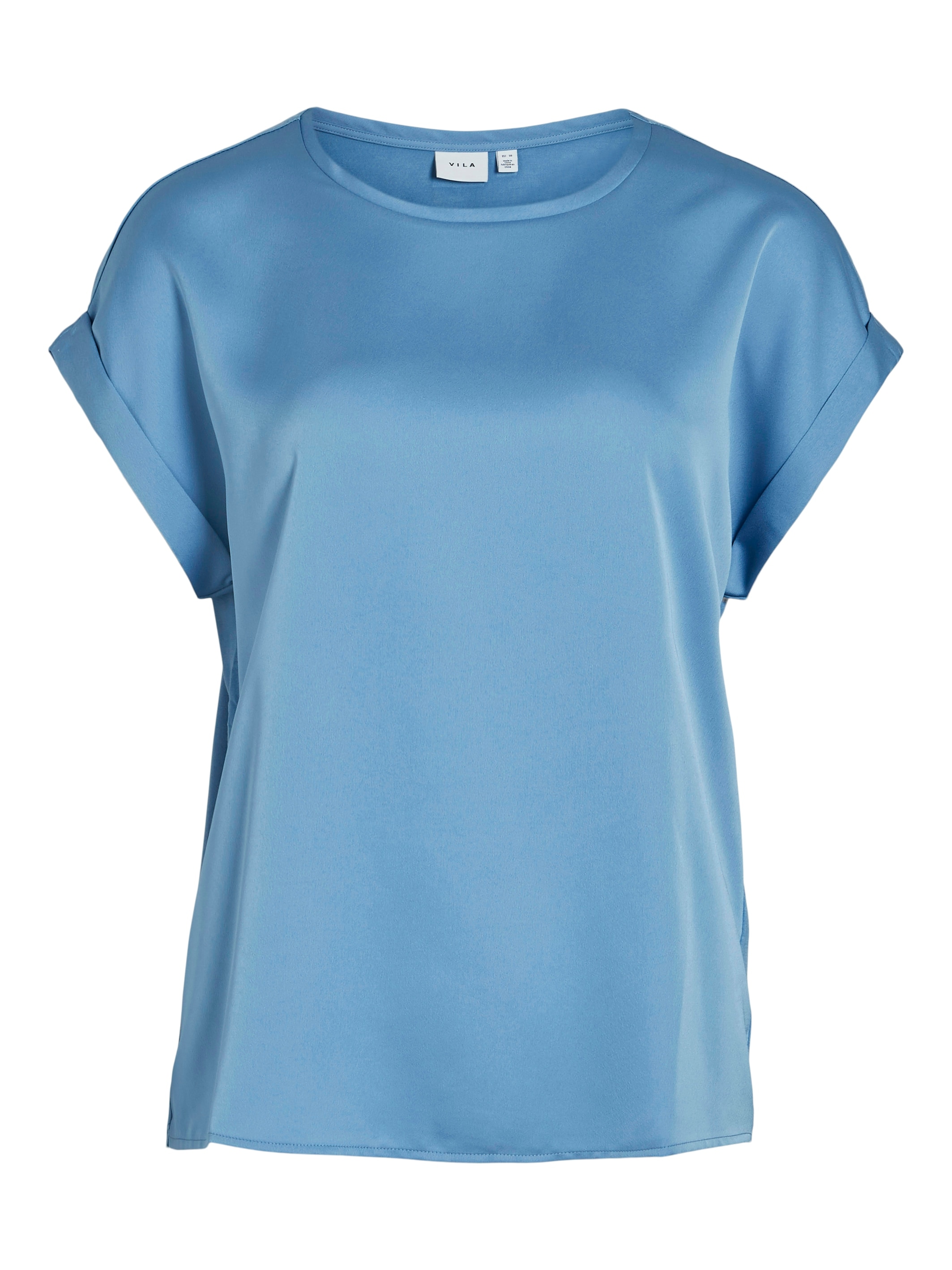 Vila Kurzarmshirt »VIELLETTE S/S SATIN TOP - NOOS«, Satin Optik