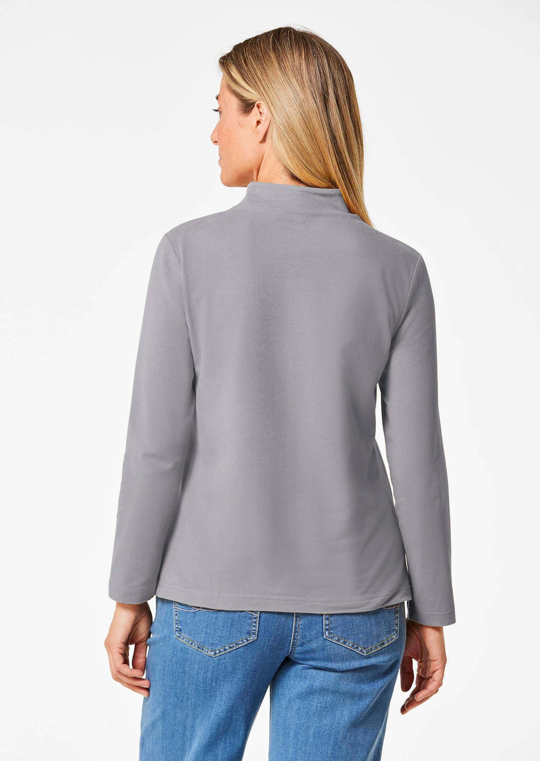 GOLDNER Longpullover »Stehbundshirt Stehkragenshirt mit Langarm«