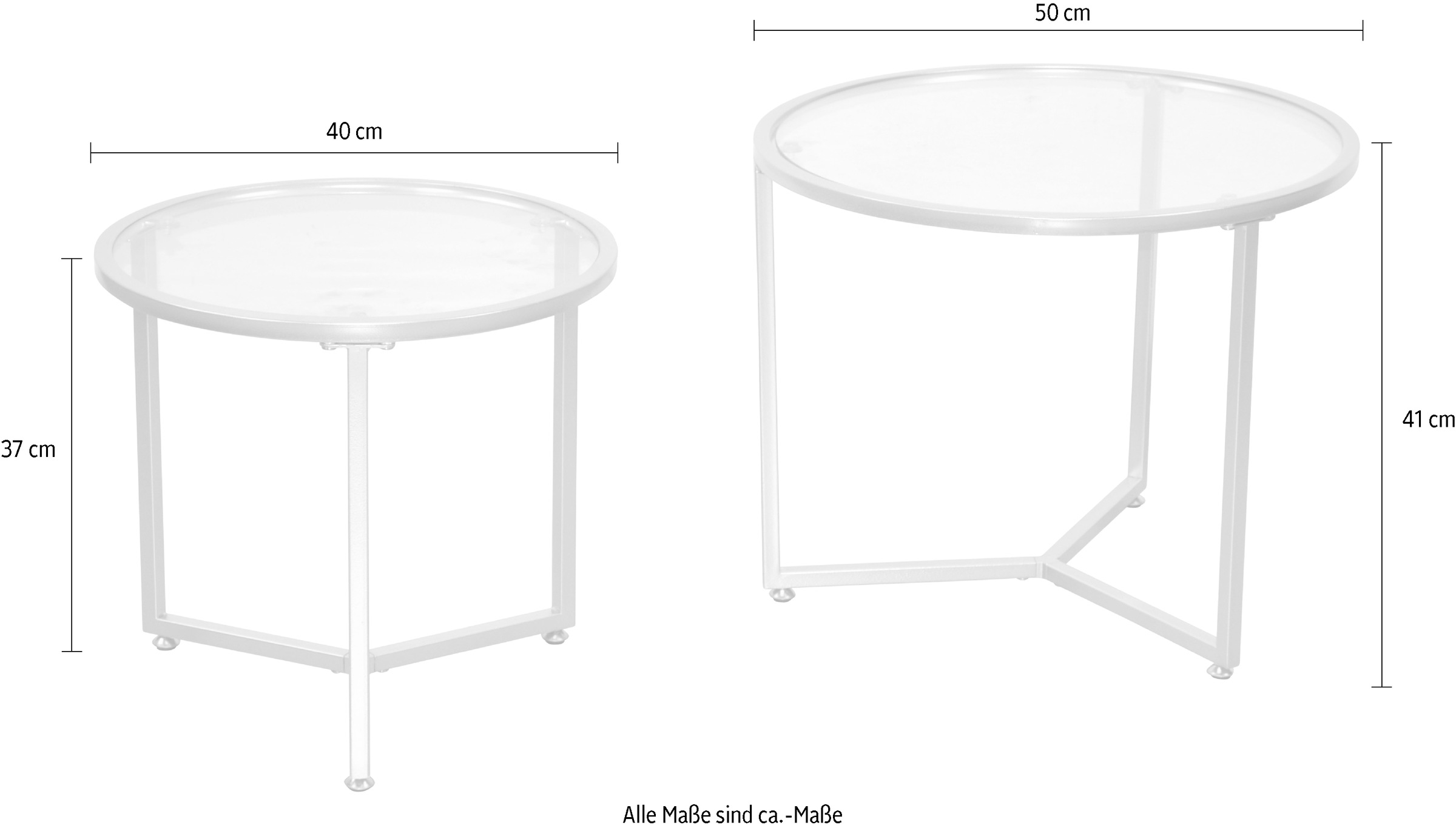 ACTONA GROUP Satztisch »Alina«, (Set, 2 St., 2tlg. Set), Sicherheits-Klarglasplatte