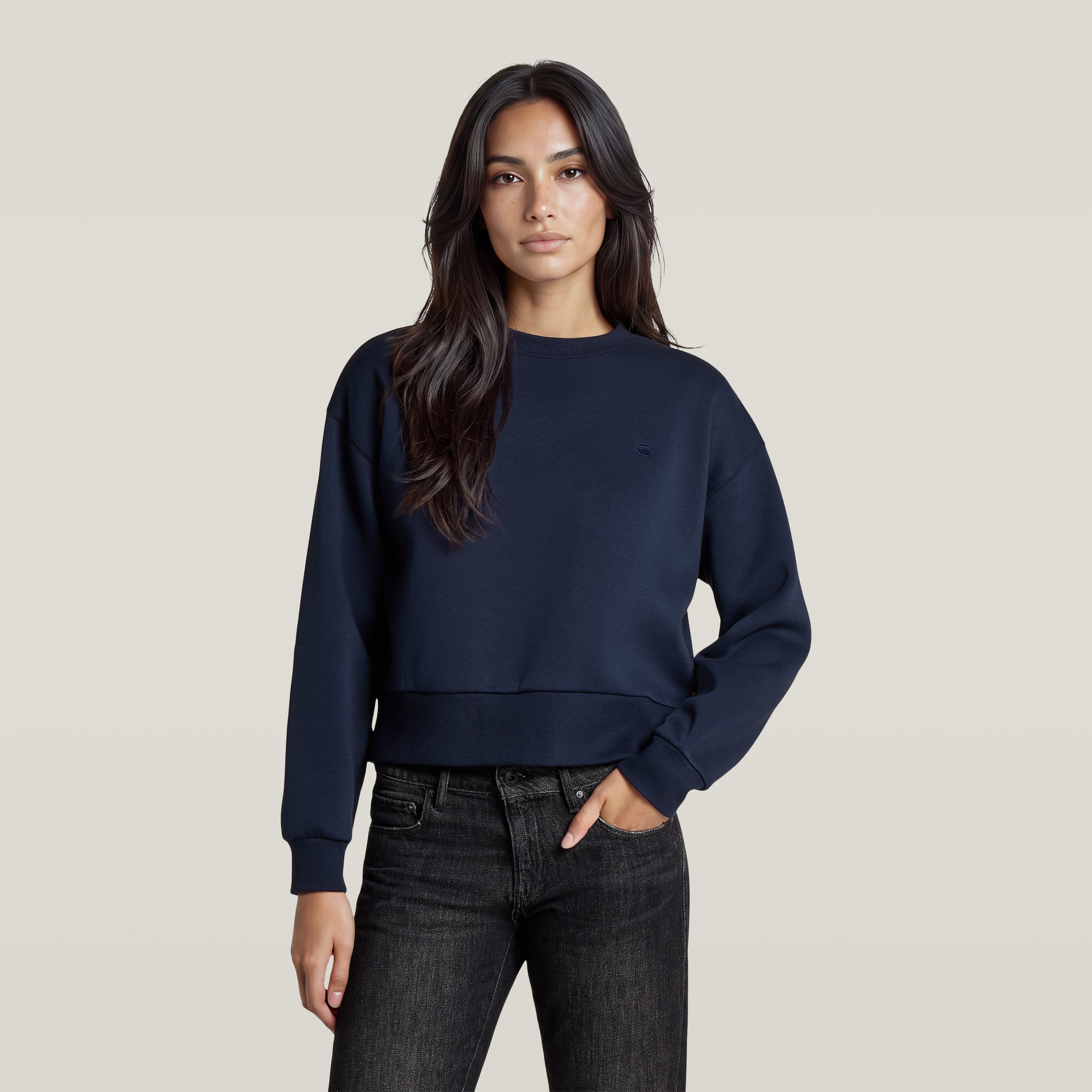 G-STAR Sweatshirt »Relaxed sweat wmn«, aus Baumwoll-Mix, Logostickerei
