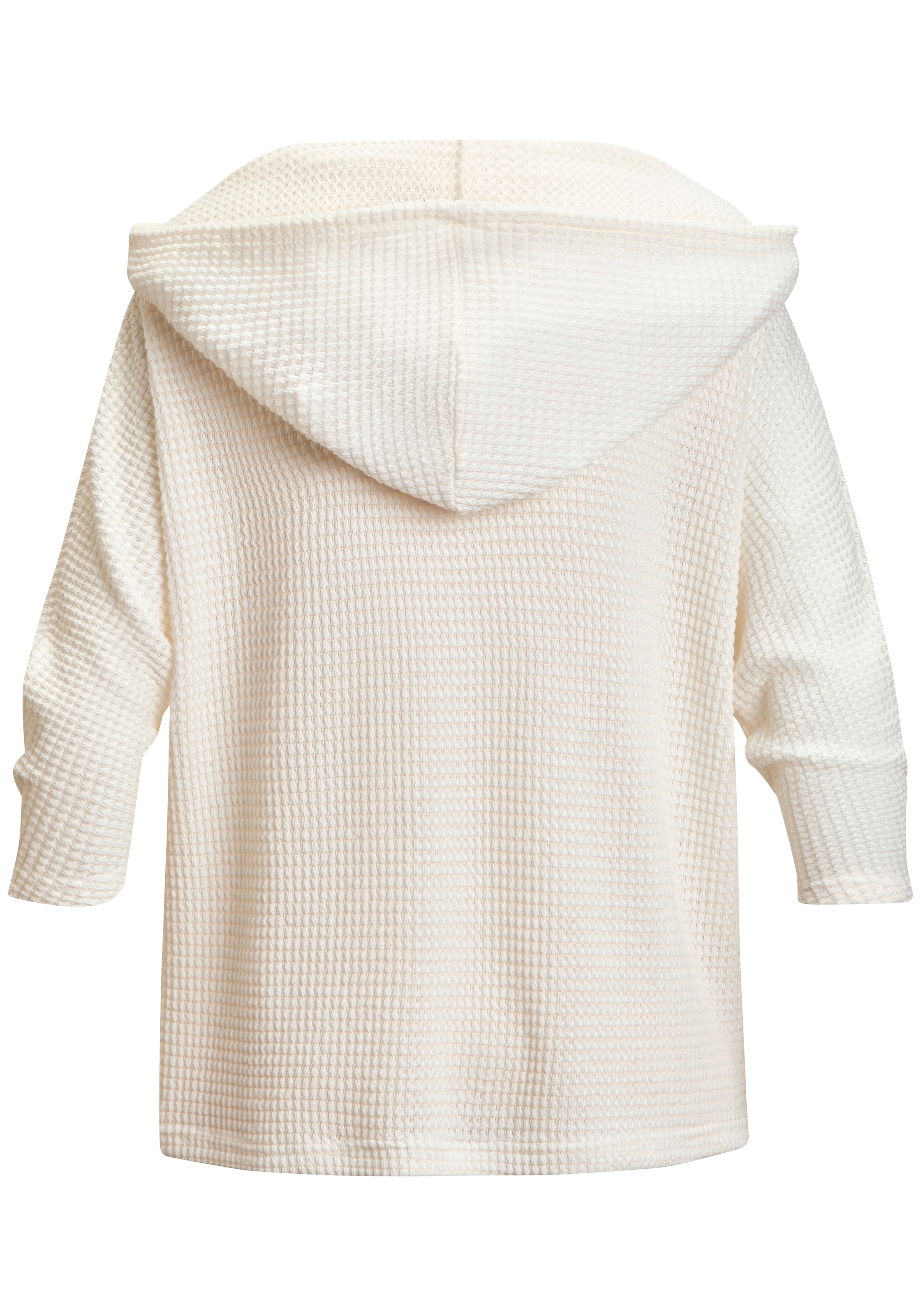 LASCANA Kapuzenshirt »aus sommerlichem Waffelstrick« Sommerhoody mit Knopfleiste