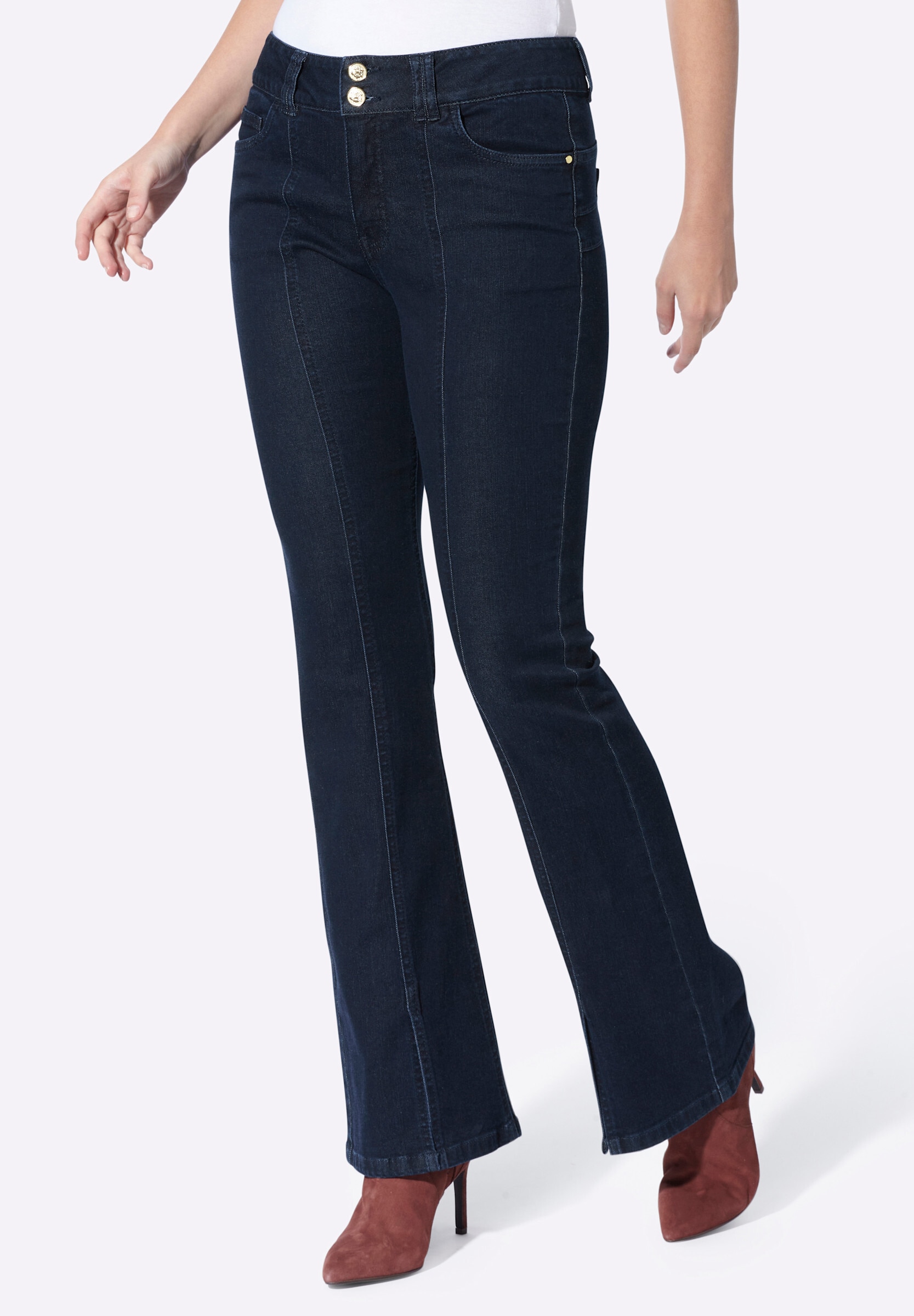 heine Bequeme Jeans »Push-up-Jeans Push-up-Jeans im modischen Bootcut-Style«