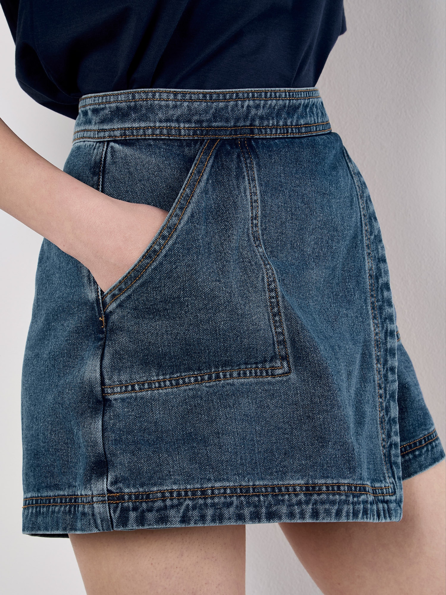 Apricot Minirock »Mini-Wickelrock aus Denim«