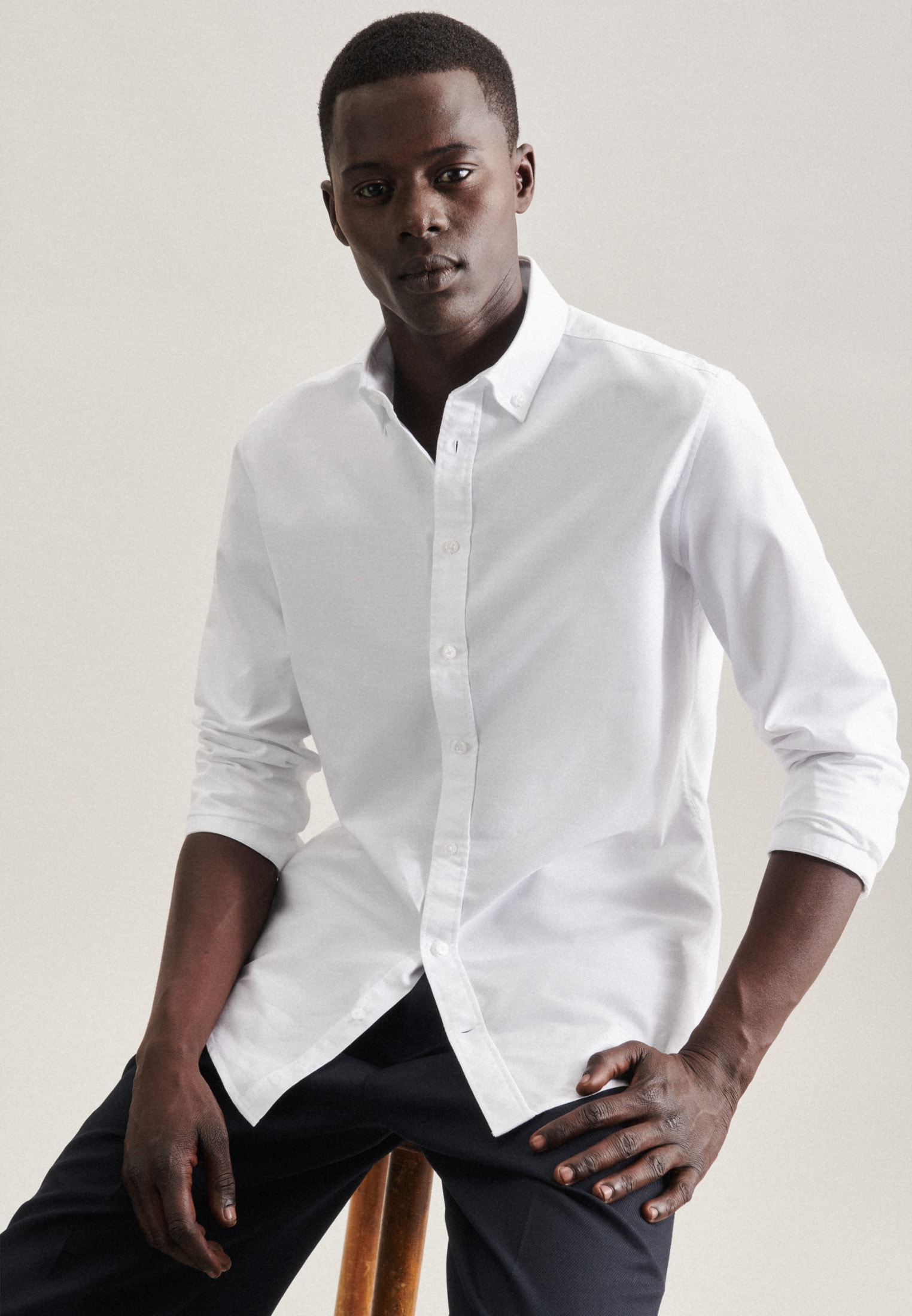 seidensticker Businesshemd »X-Slim«, X-Slim Langarm Button-Down-Kragen Uni