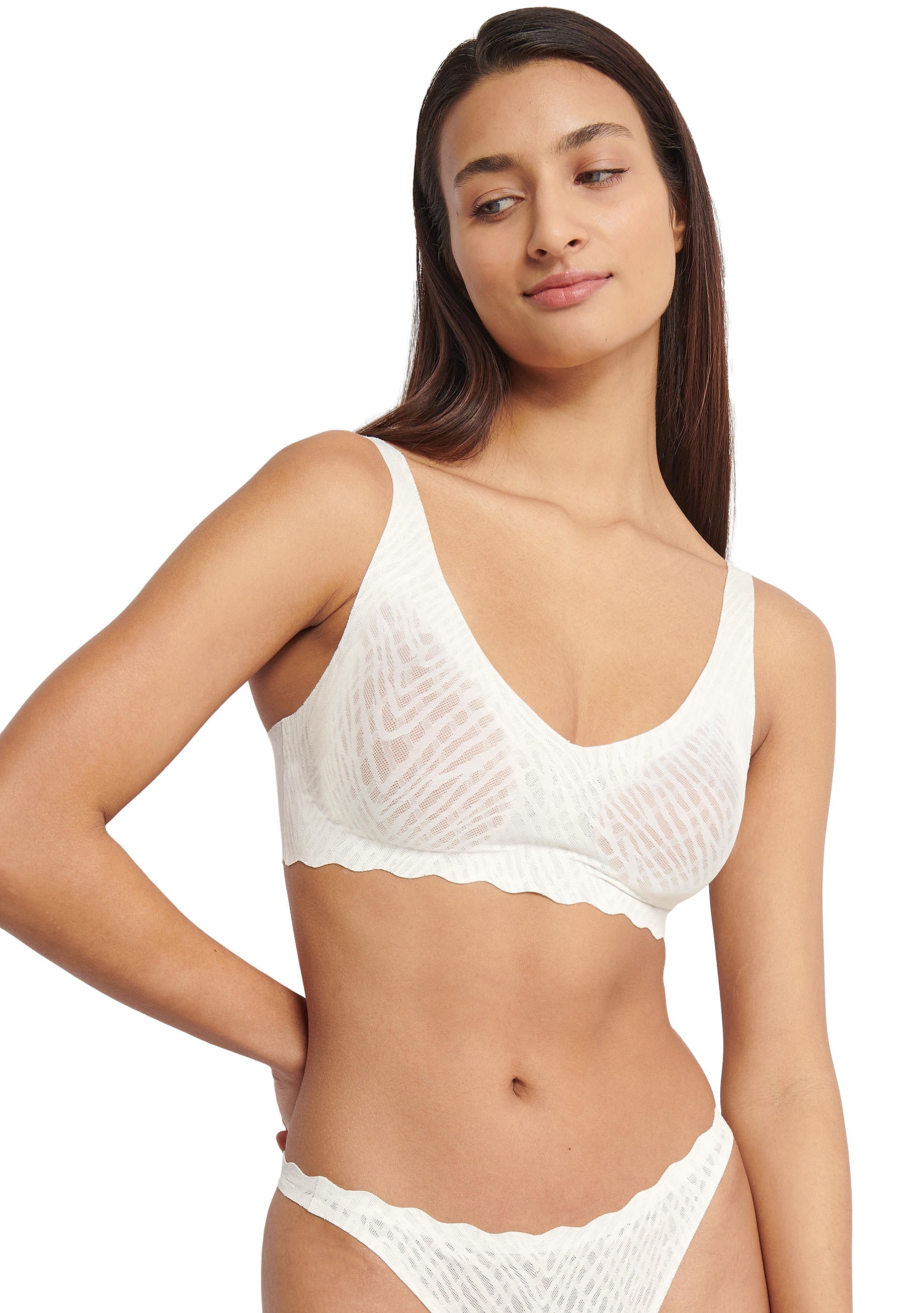 sloggi Bügelloser BH »ZERO Feel Bliss Soft bra«, unsichtbar mit Spitzenoptik