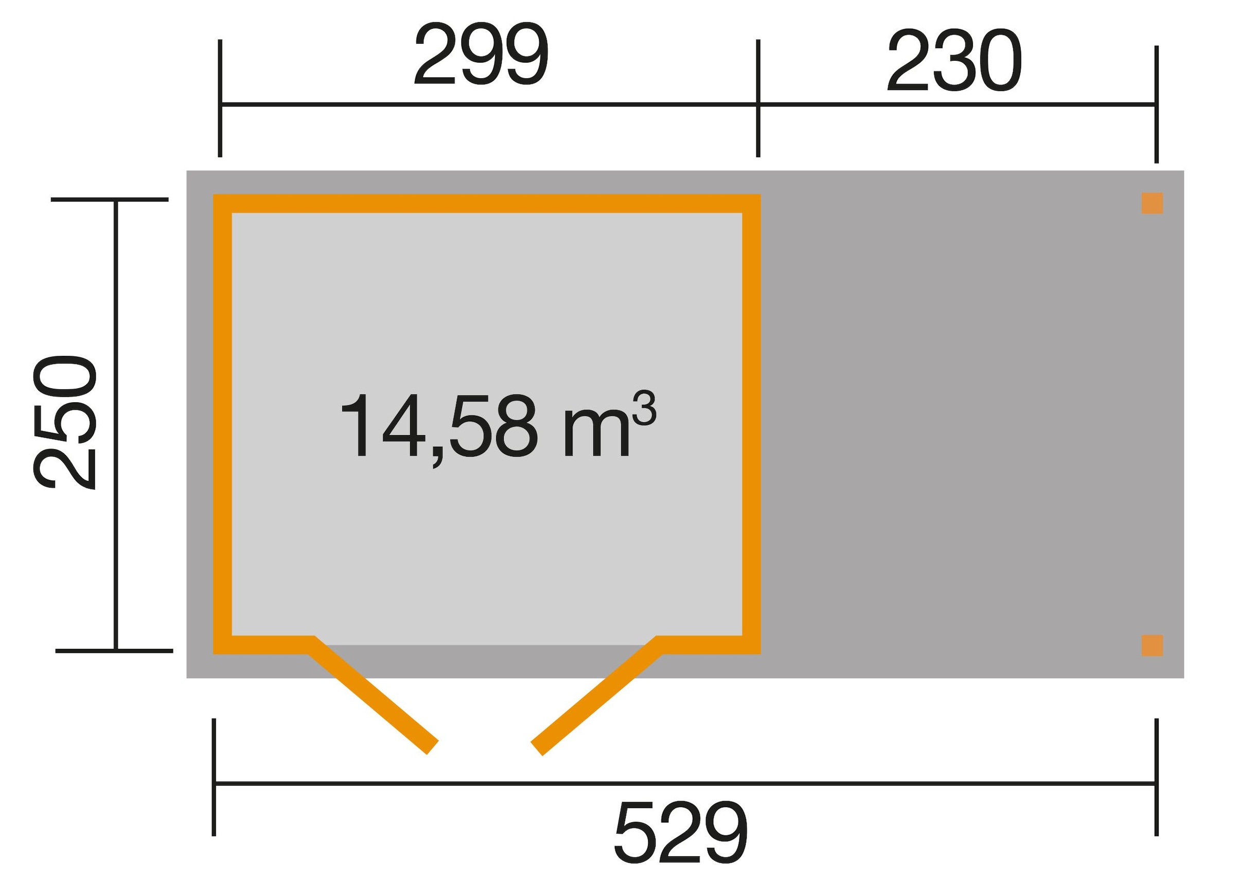weka Gartenhaus »321 B Gr.5, natur, 19 mm, Anbau 230 cm«
