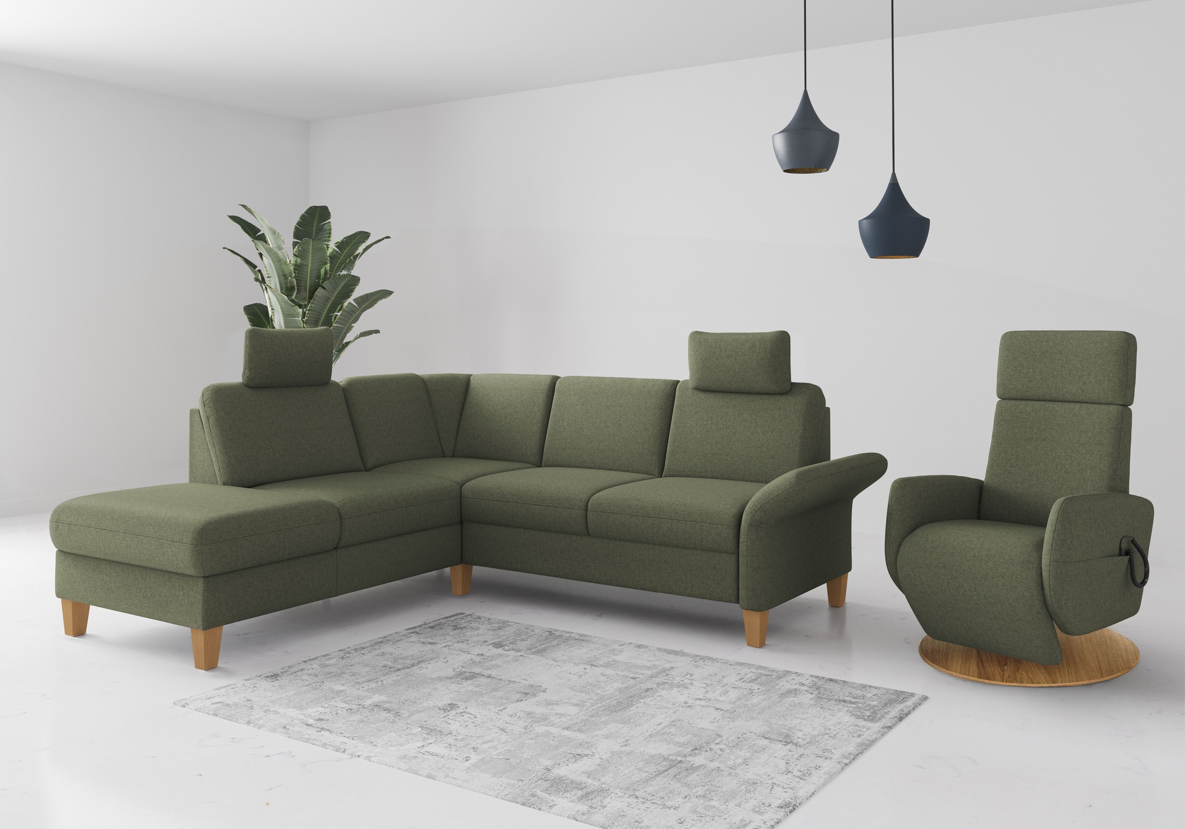 Home affaire Ecksofa »Rochelle, L-Form«, wahlweise mit Armteilverstellung, Bettfunktion und Bettkasten